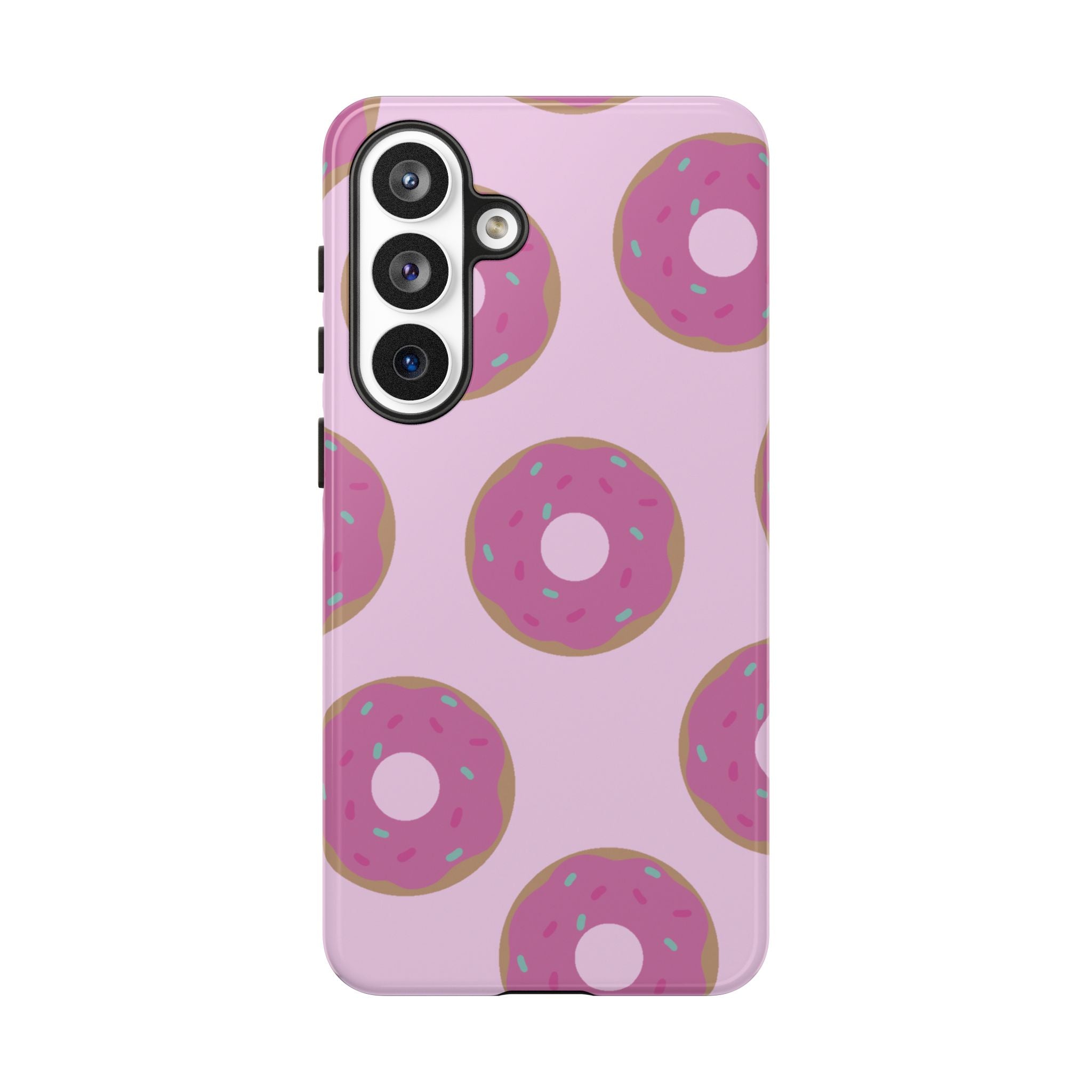 Pink Donut Pattern Tough Phone Case — Cute Sprinkles Protective Cover