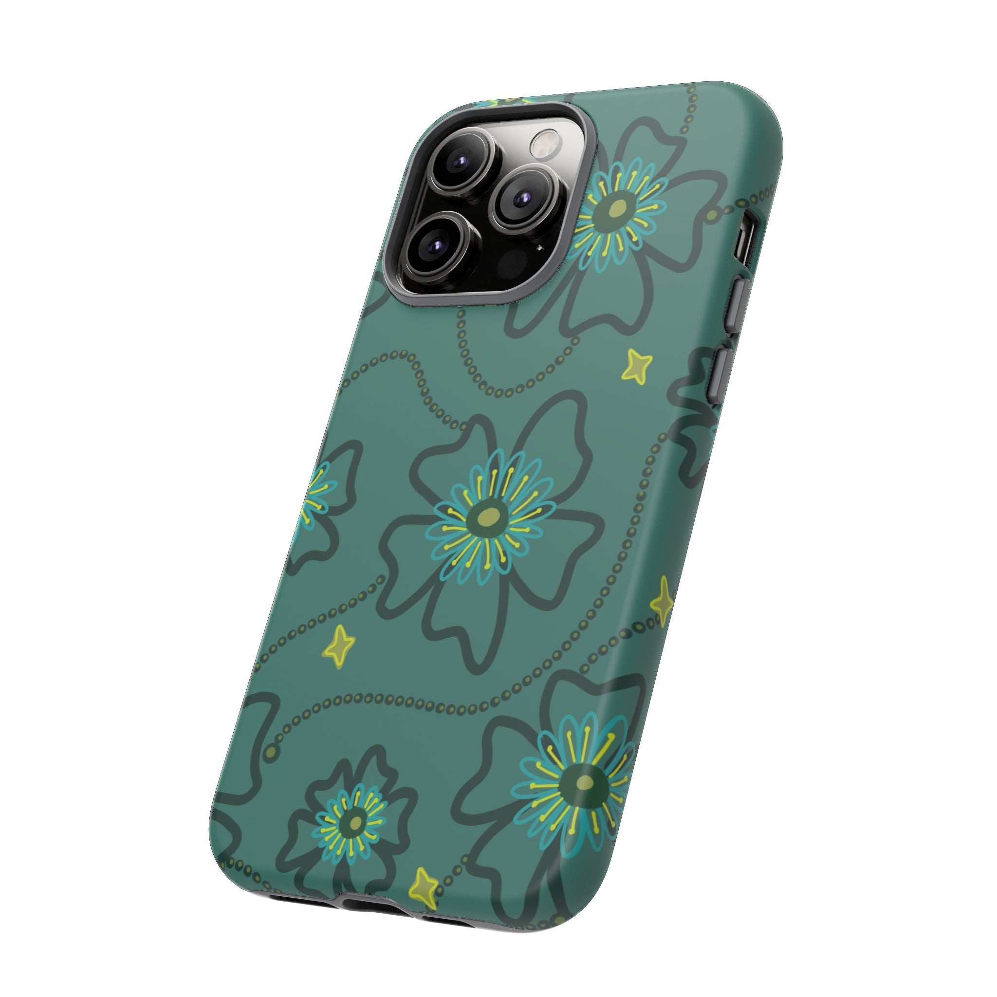 Tough Cases - Teal Floral Protective Phone Case