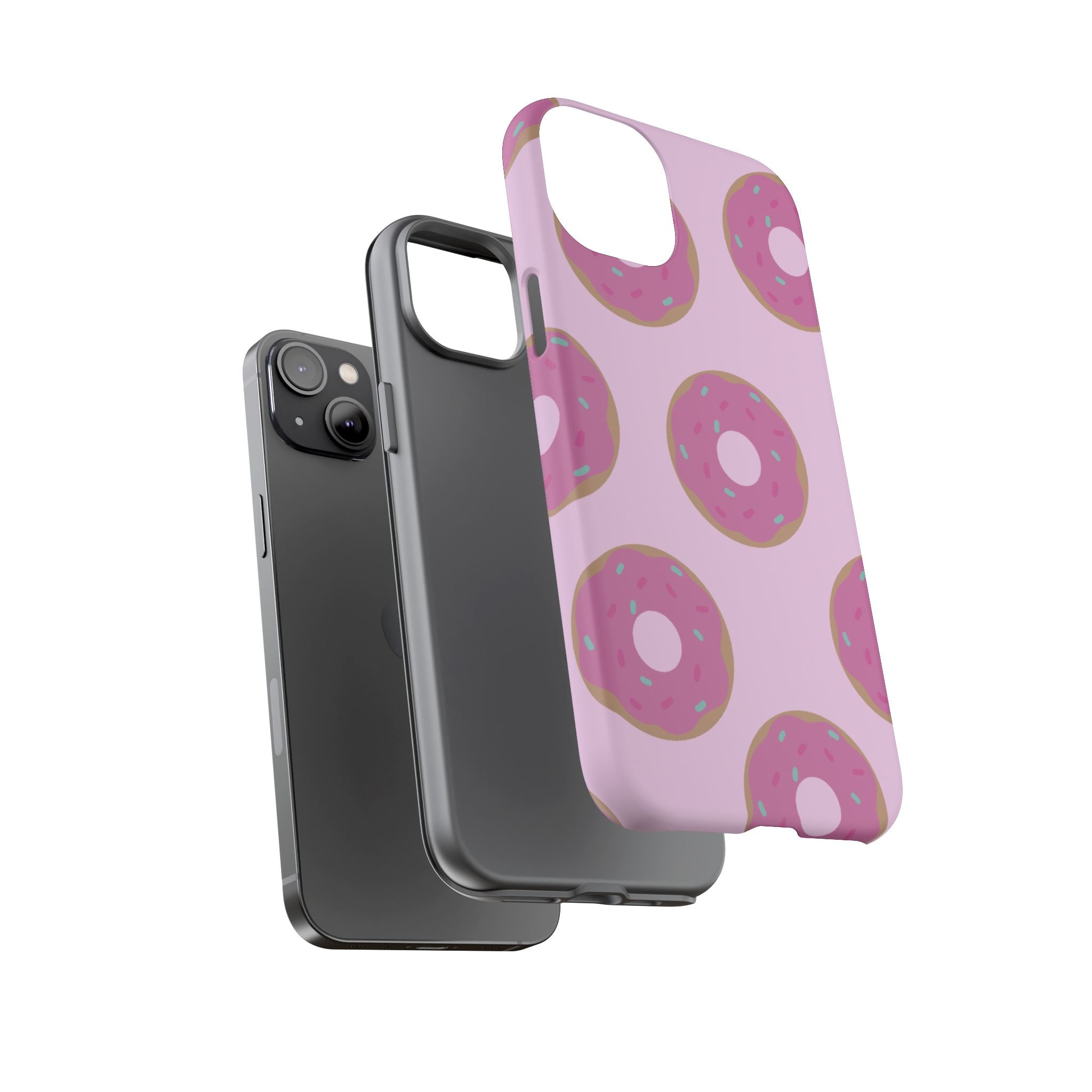 Pink Donut Pattern Tough Phone Case — Cute Sprinkles Protective Cover