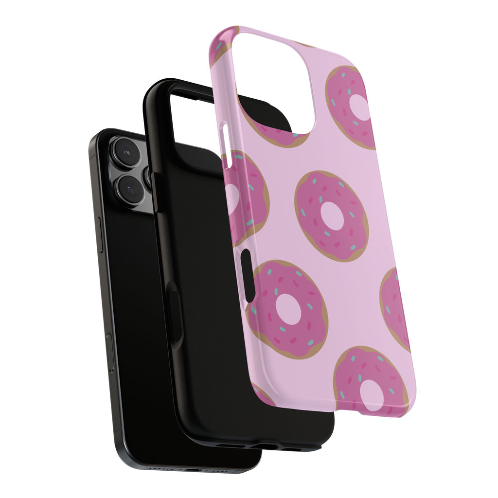 Pink Donut Pattern Tough Phone Case — Cute Sprinkles Protective Cover
