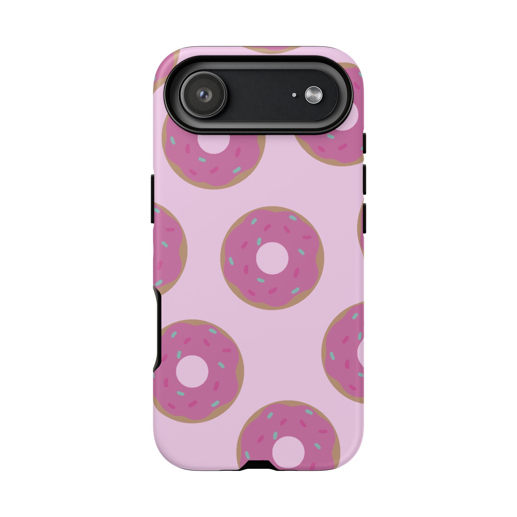 Pink Donut Pattern Tough Phone Case — Cute Sprinkles Protective Cover