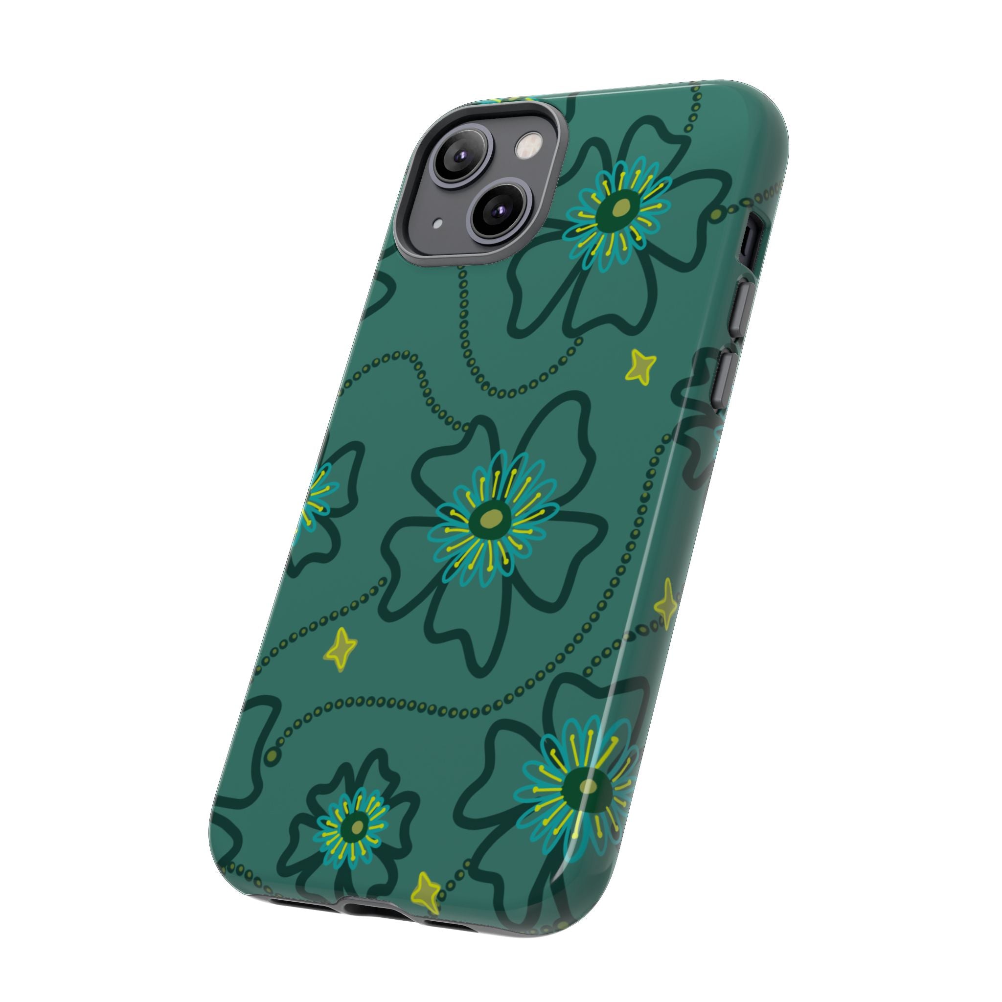 Tough Cases - Teal Floral Protective Phone Case
