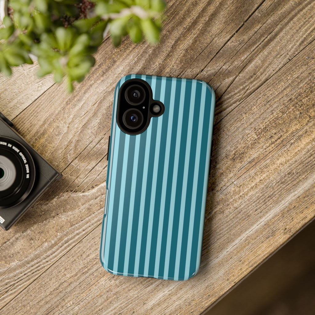 Striped Teal Tough Phone Case