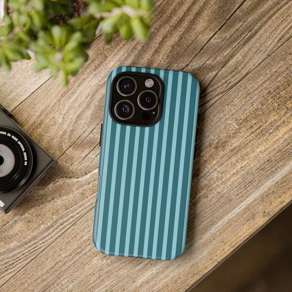 Striped Teal Tough Phone Case