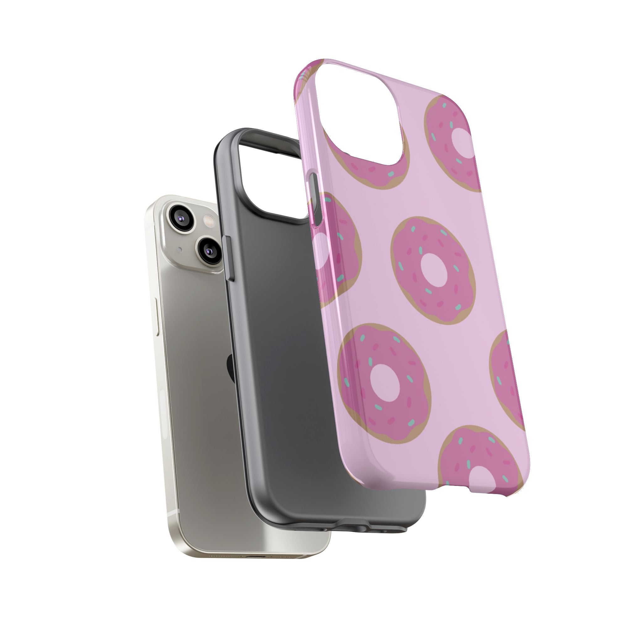 Pink Donut Pattern Tough Phone Case — Cute Sprinkles Protective Cover