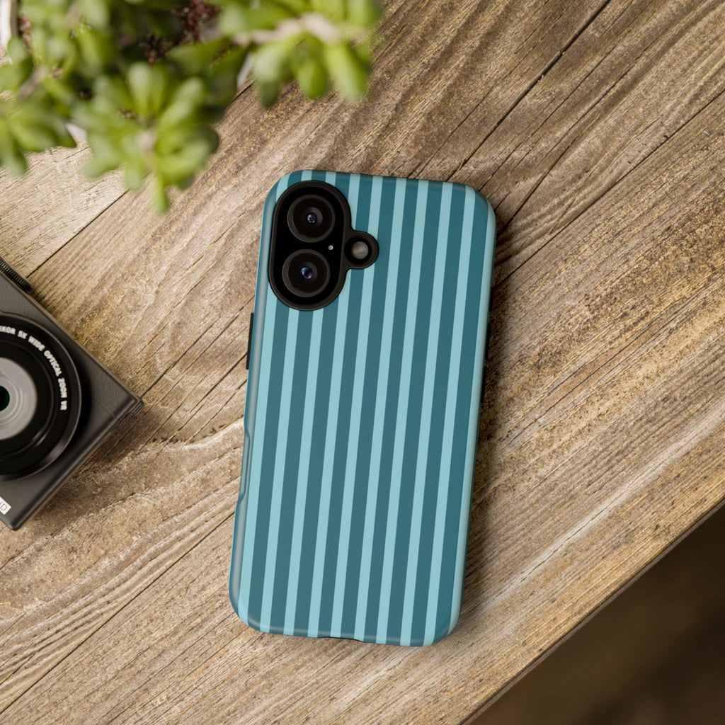 Striped Teal Tough Phone Case