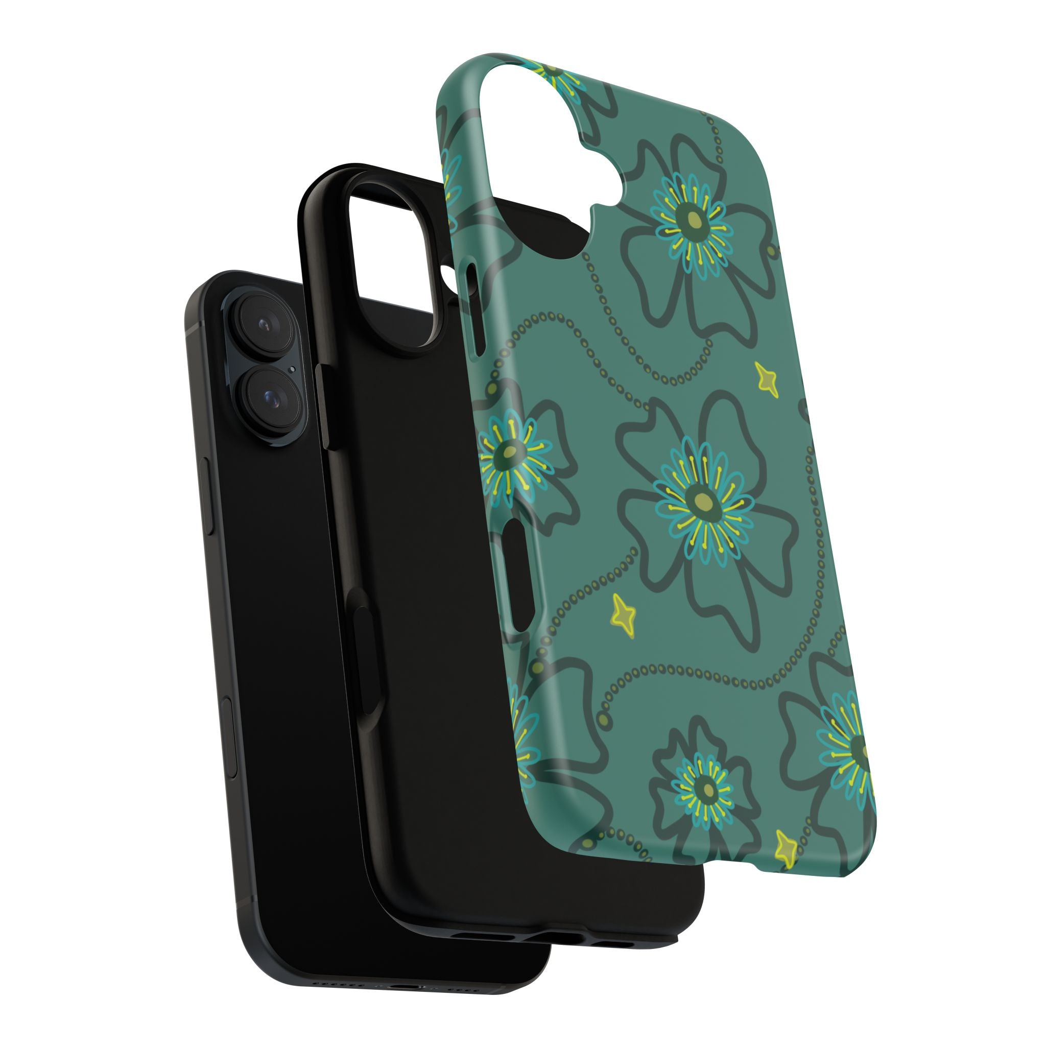Tough Cases - Teal Floral Protective Phone Case
