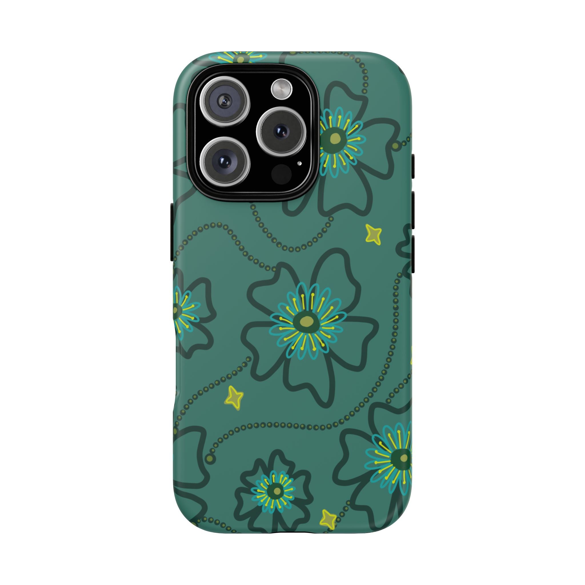 Tough Cases - Teal Floral Protective Phone Case