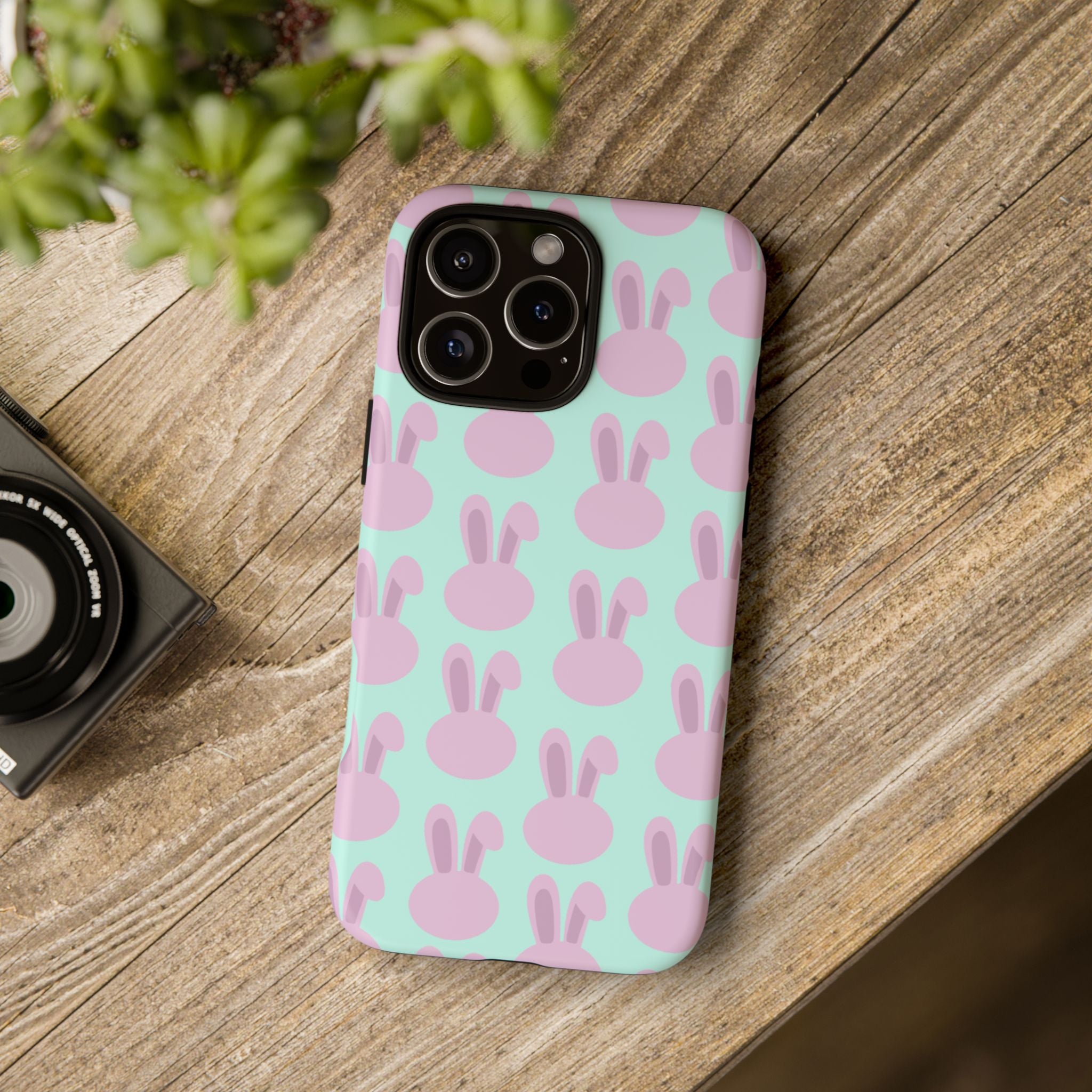 Pastel Bunny Pattern Tough Phone Case — Cute Easter iPhone Cover