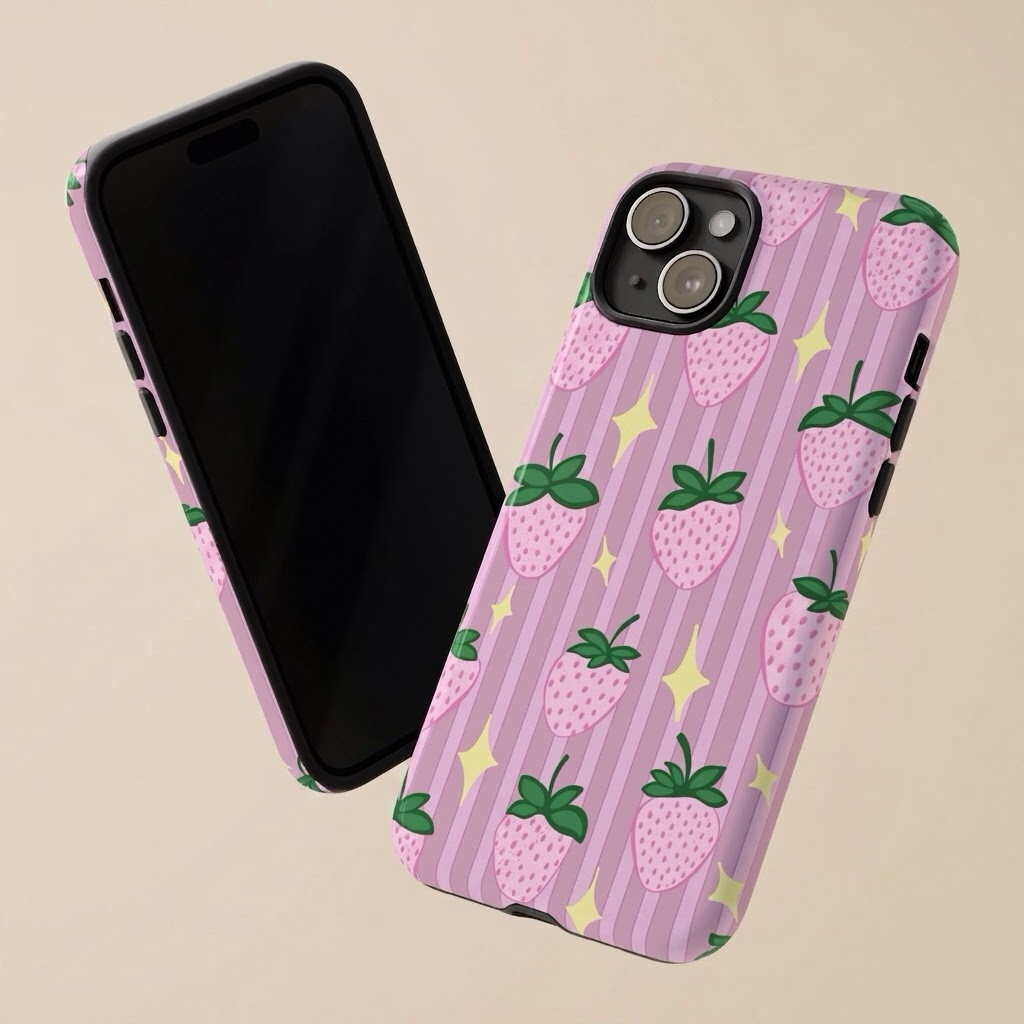 Cute aesthetic phone case: girly summer case, pink case, for iPhone 17 16 15 14 13 Samsung S26 S25 S24