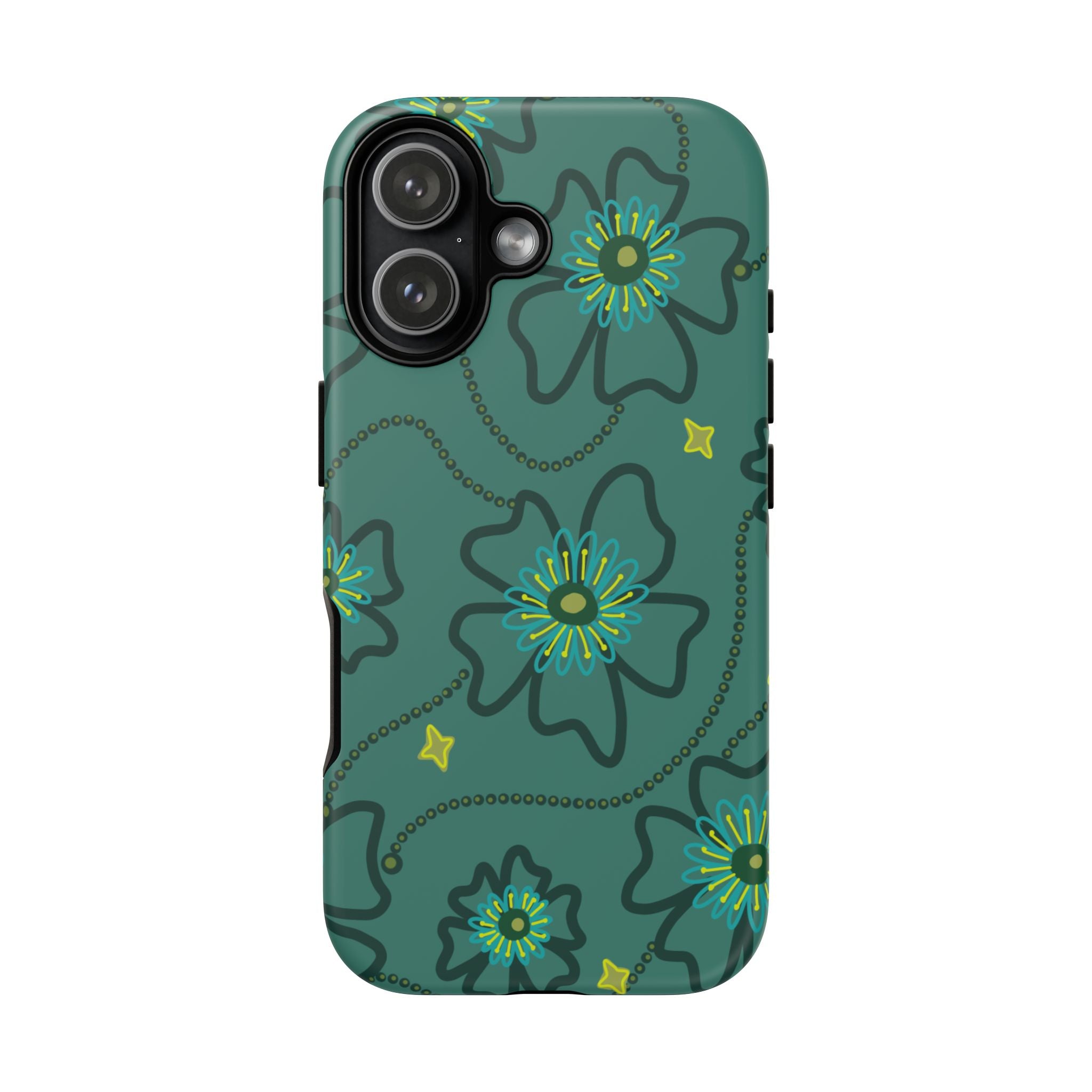 Tough Cases - Teal Floral Protective Phone Case