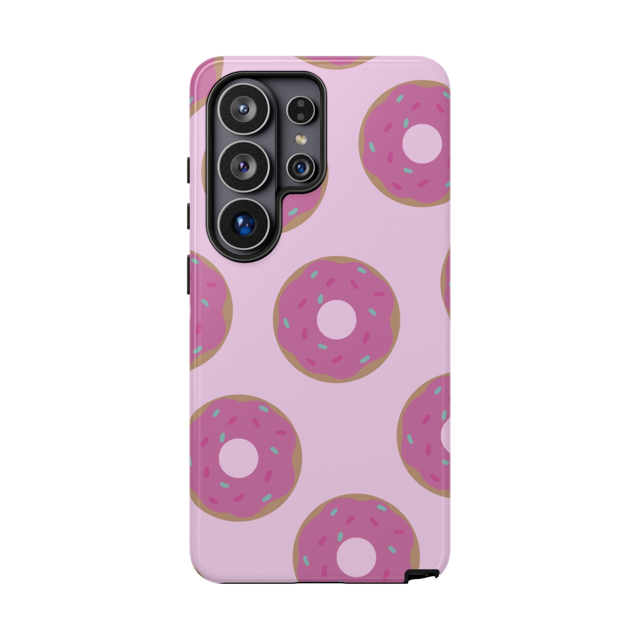 Pink Donut Pattern Tough Phone Case — Cute Sprinkles Protective Cover