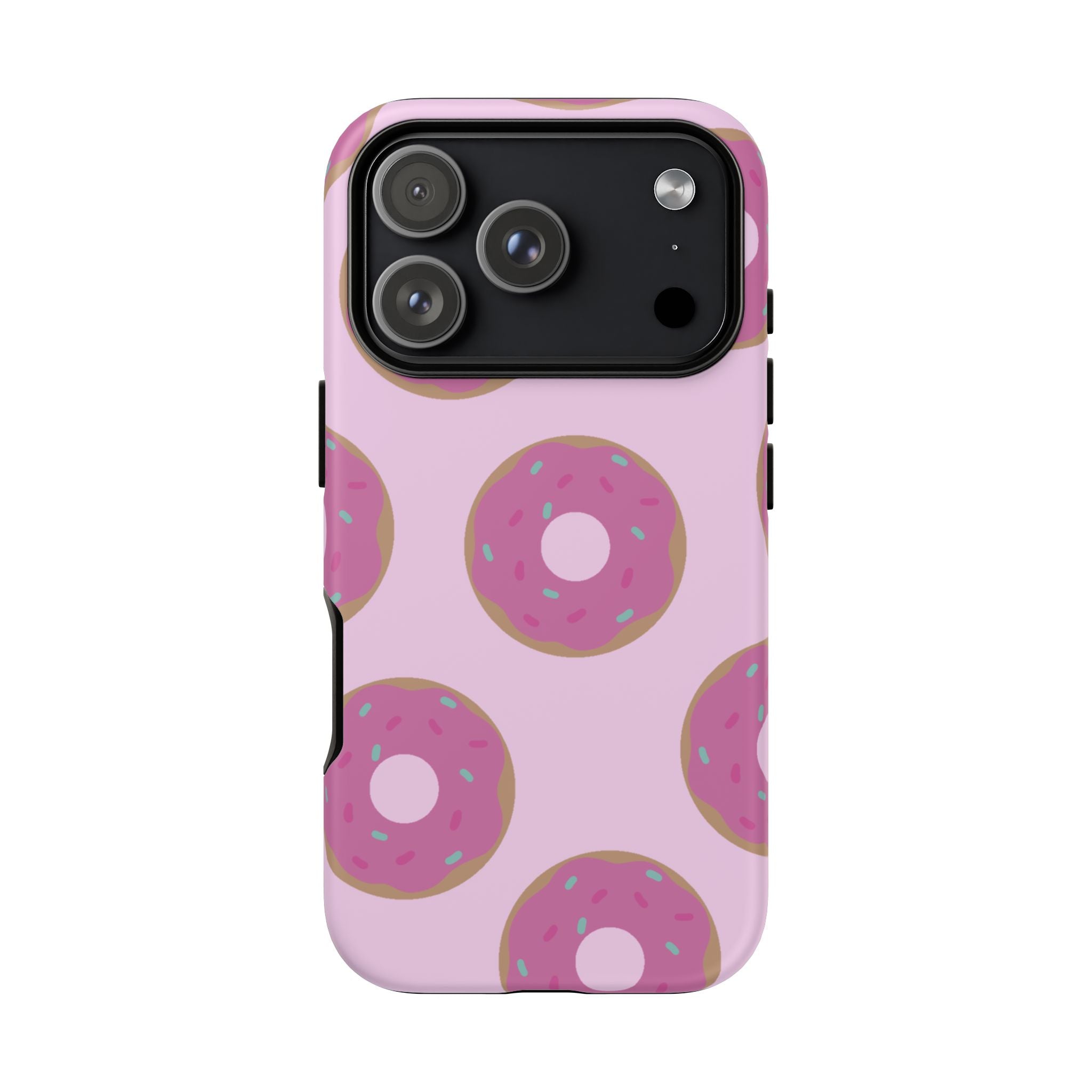 Pink Donut Pattern Tough Phone Case — Cute Sprinkles Protective Cover