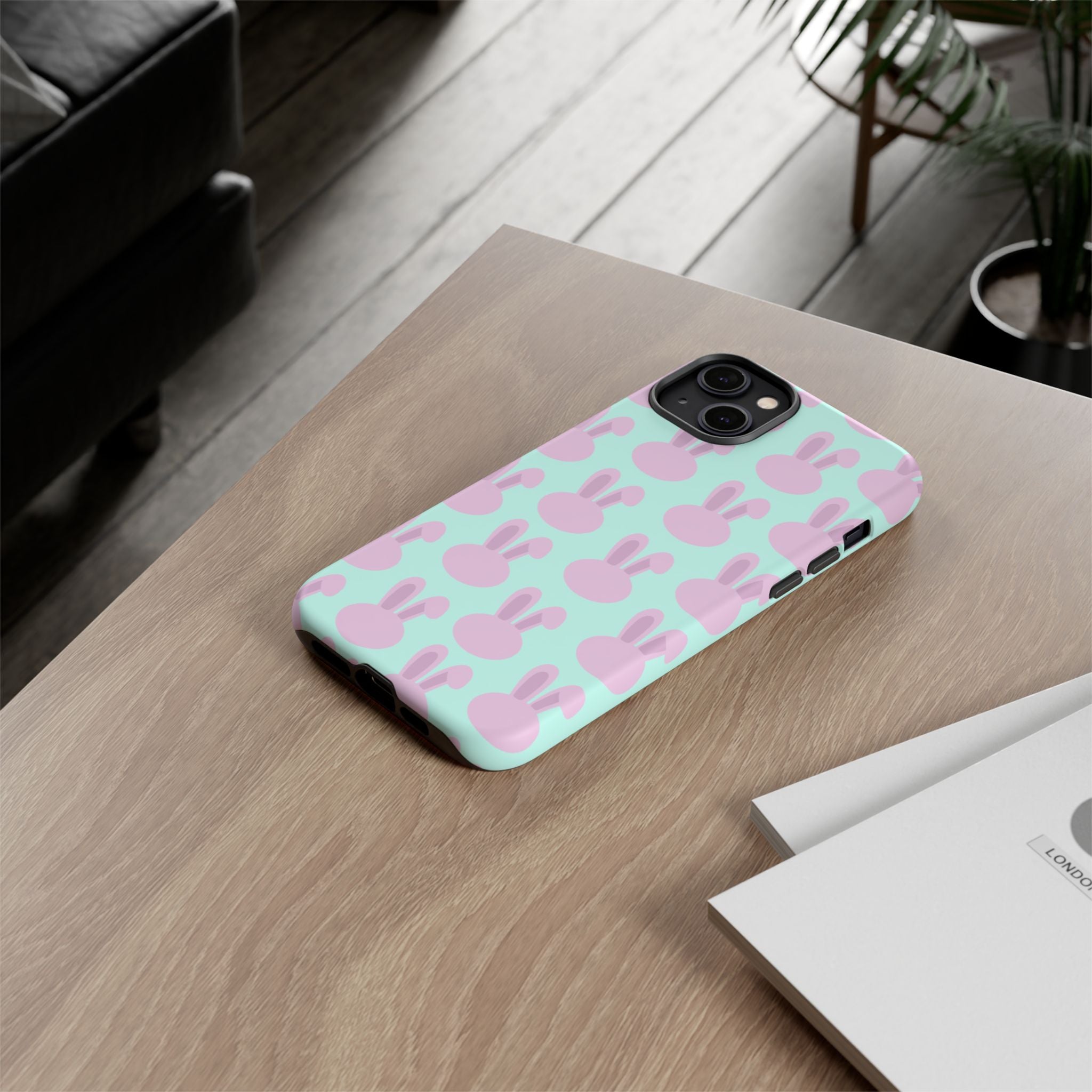 Pastel Bunny Pattern Tough Phone Case — Cute Easter iPhone Cover