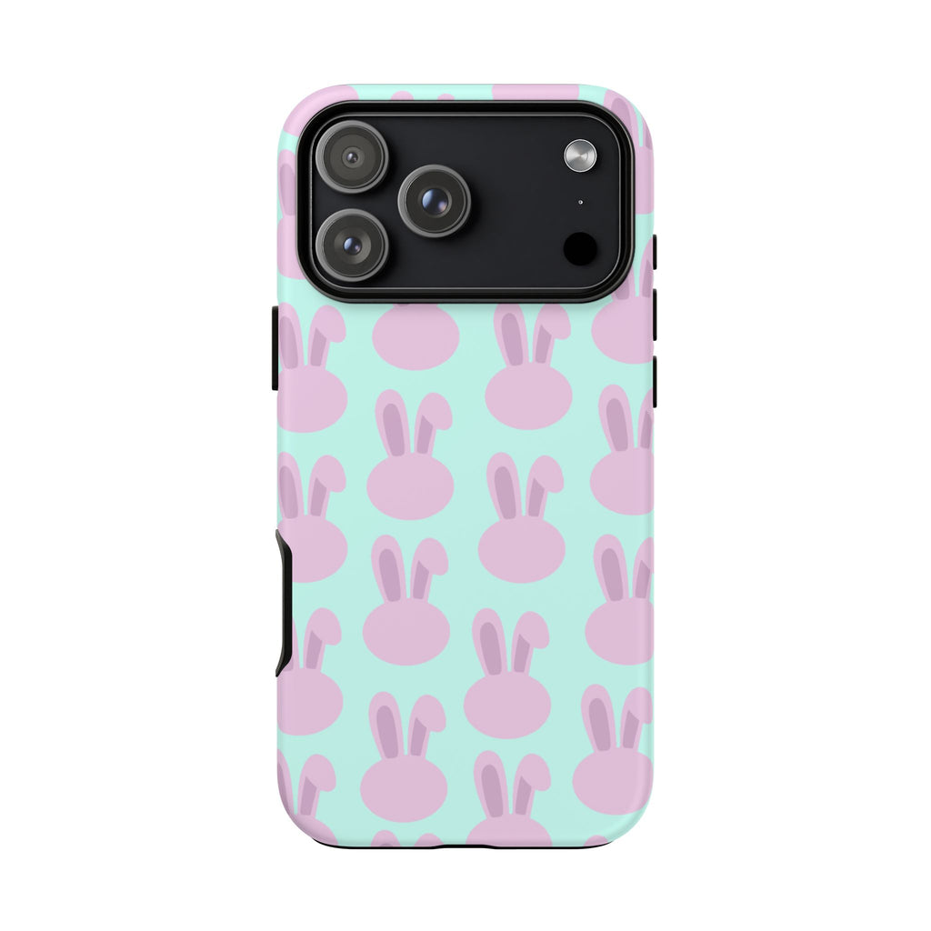 Pastel Bunny Pattern Tough Phone Case — Cute Easter iPhone Cover