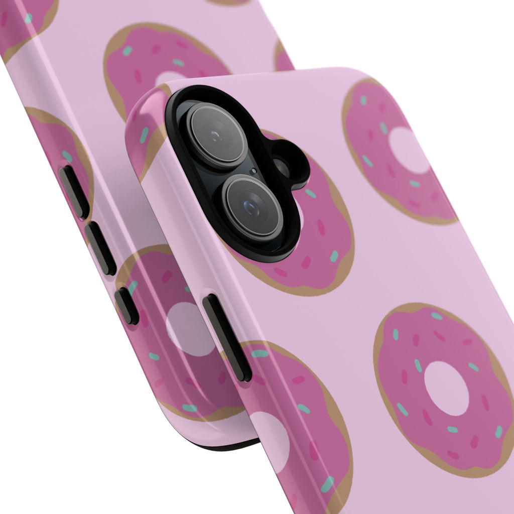 Pink Donut Pattern Tough Phone Case — Cute Sprinkles Protective Cover