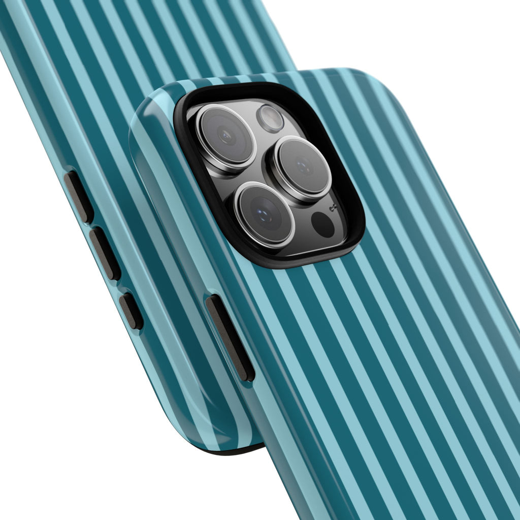 Striped Teal Tough Phone Case