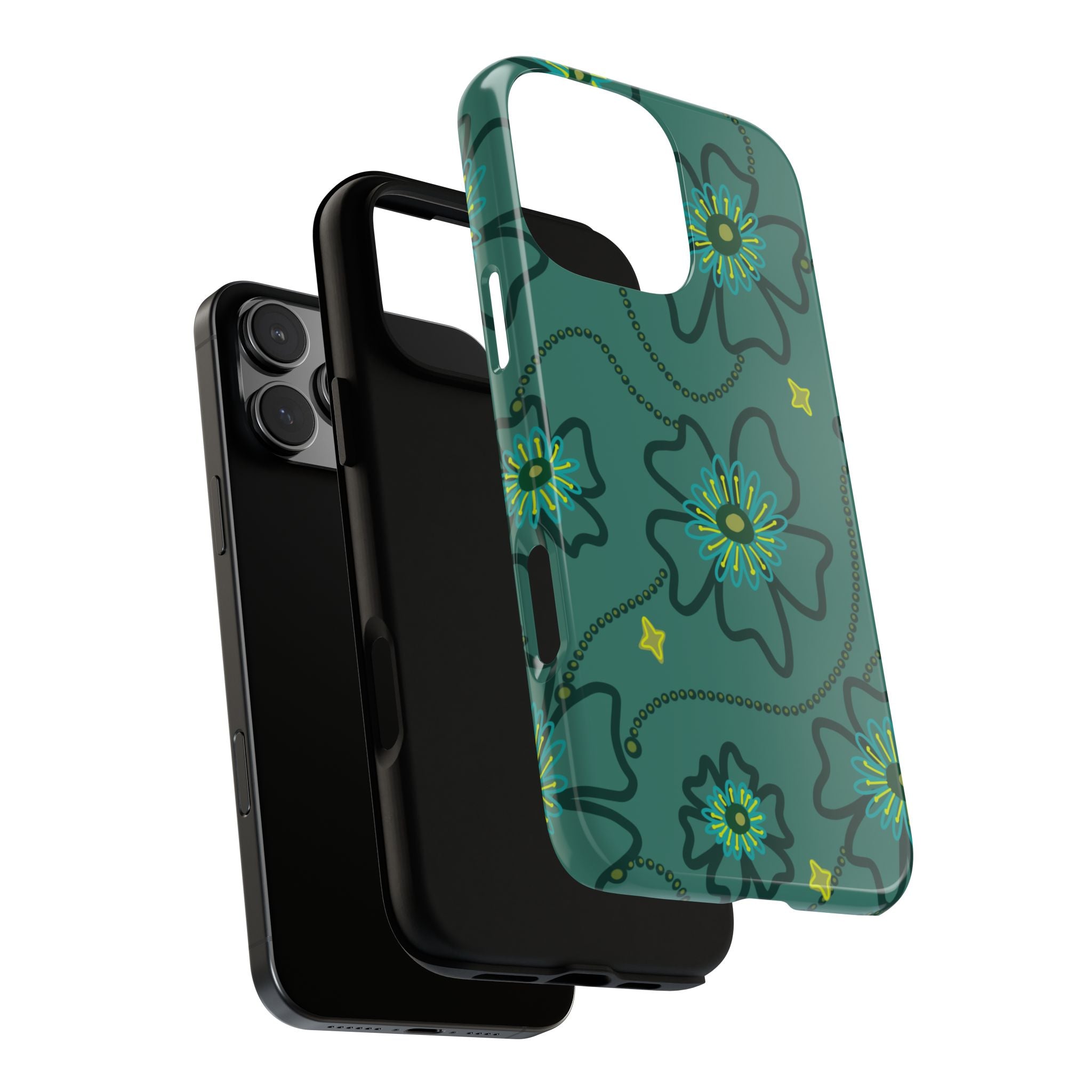 Tough Cases - Teal Floral Protective Phone Case