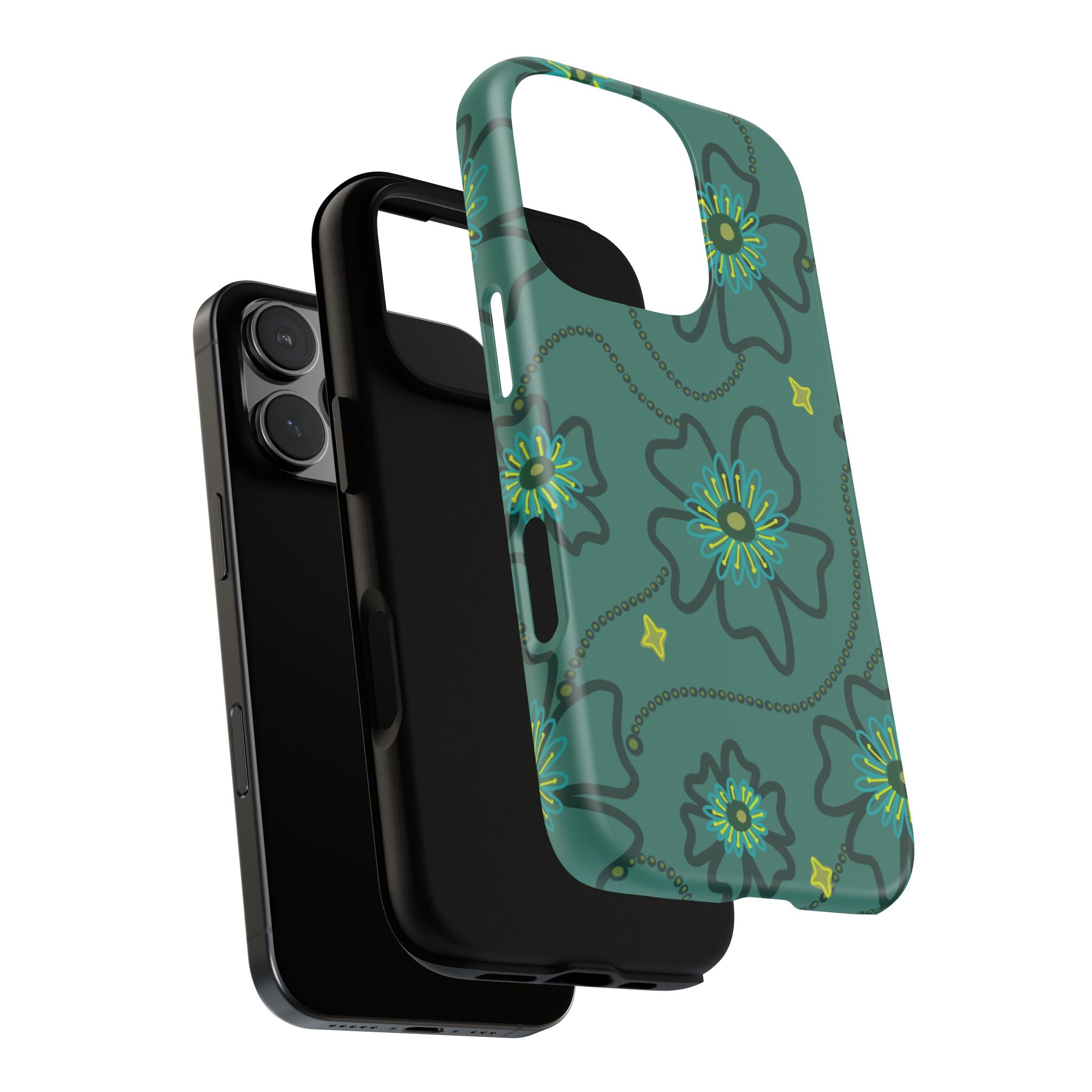 Tough Cases - Teal Floral Protective Phone Case