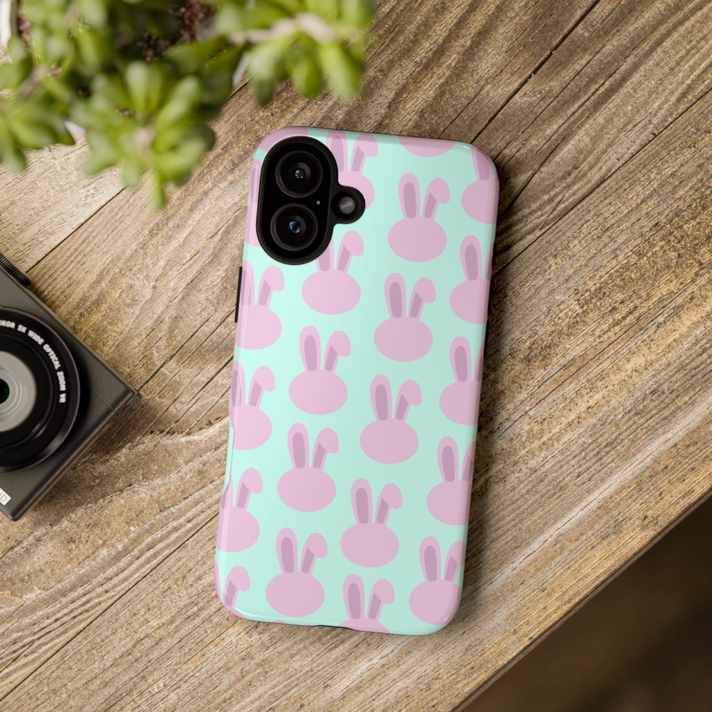 Pastel Bunny Pattern Tough Phone Case — Cute Easter iPhone Cover