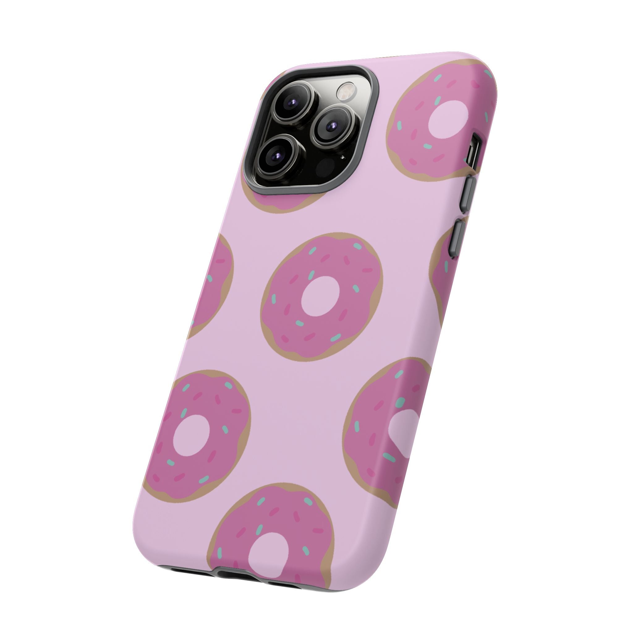 Pink Donut Pattern Tough Phone Case — Cute Sprinkles Protective Cover