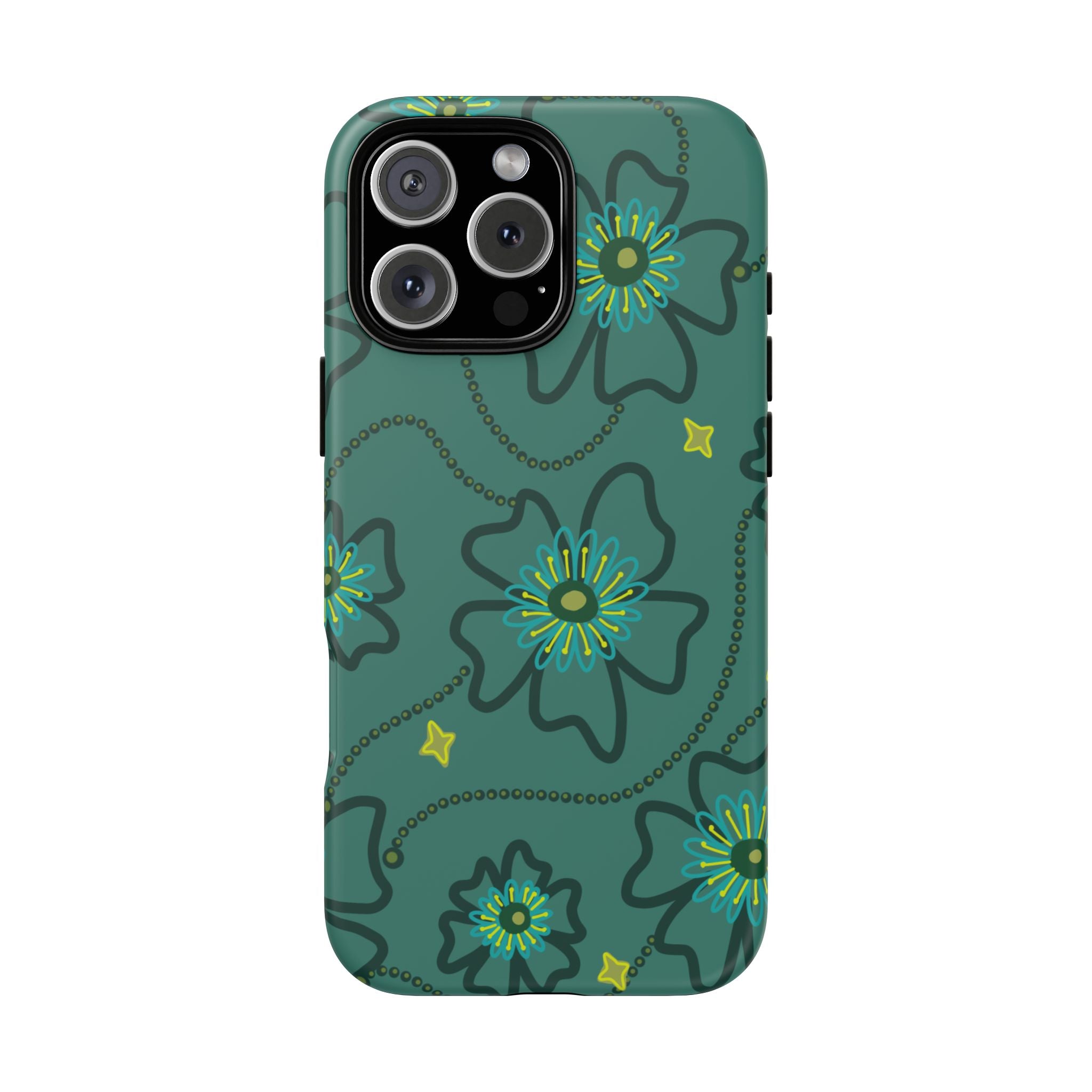 Tough Cases - Teal Floral Protective Phone Case