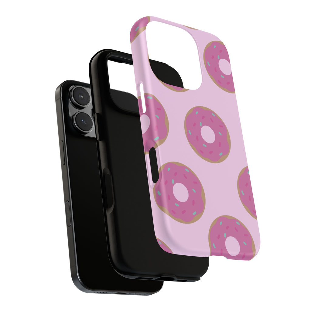 Pink Donut Pattern Tough Phone Case — Cute Sprinkles Protective Cover