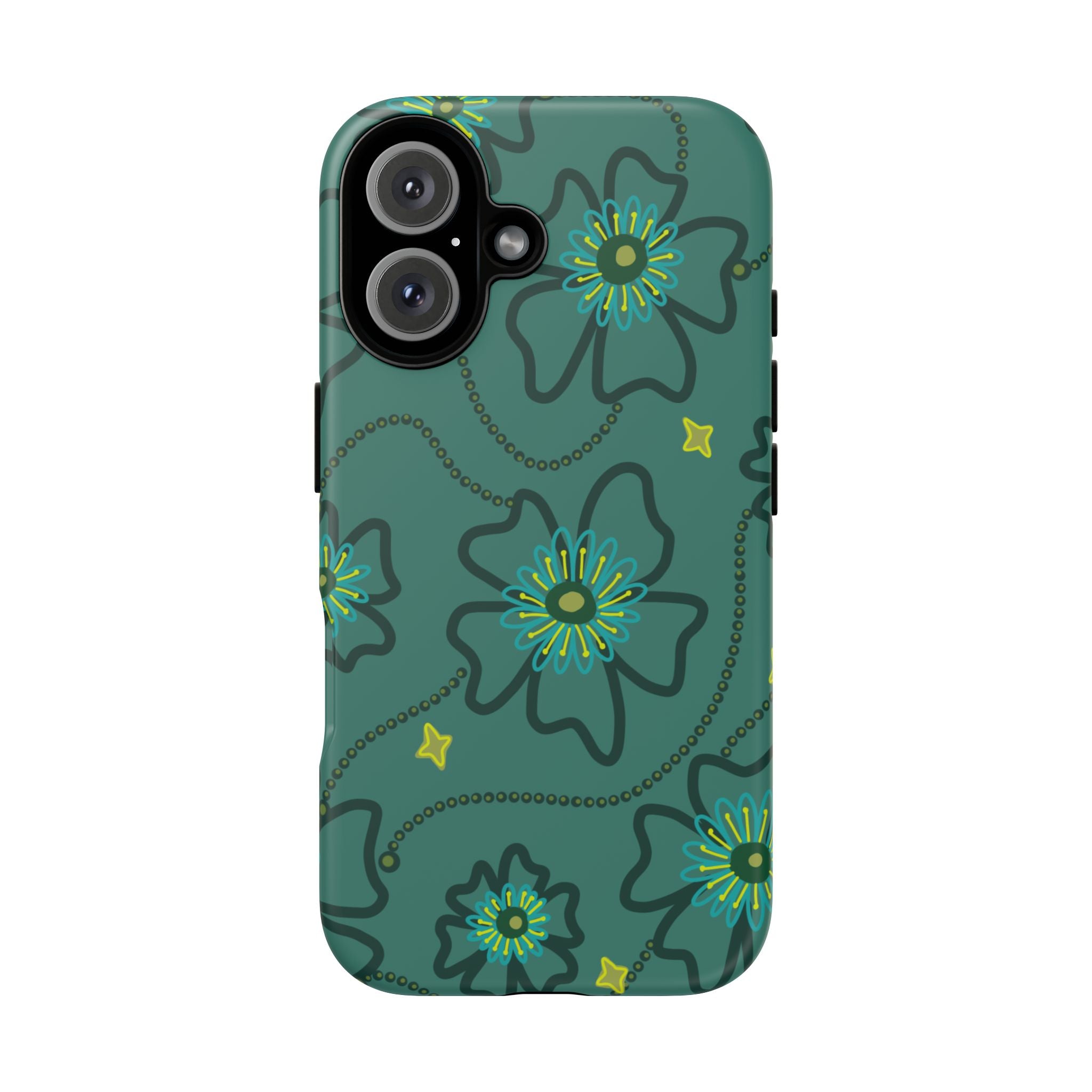Tough Cases - Teal Floral Protective Phone Case
