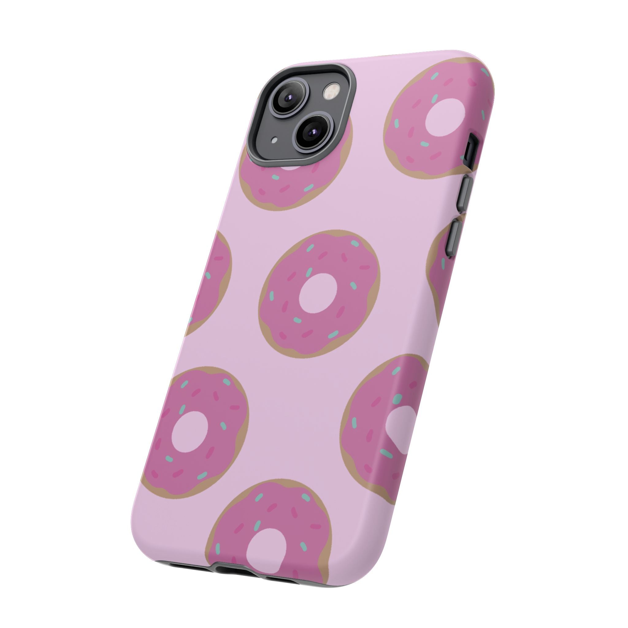 Pink Donut Pattern Tough Phone Case — Cute Sprinkles Protective Cover