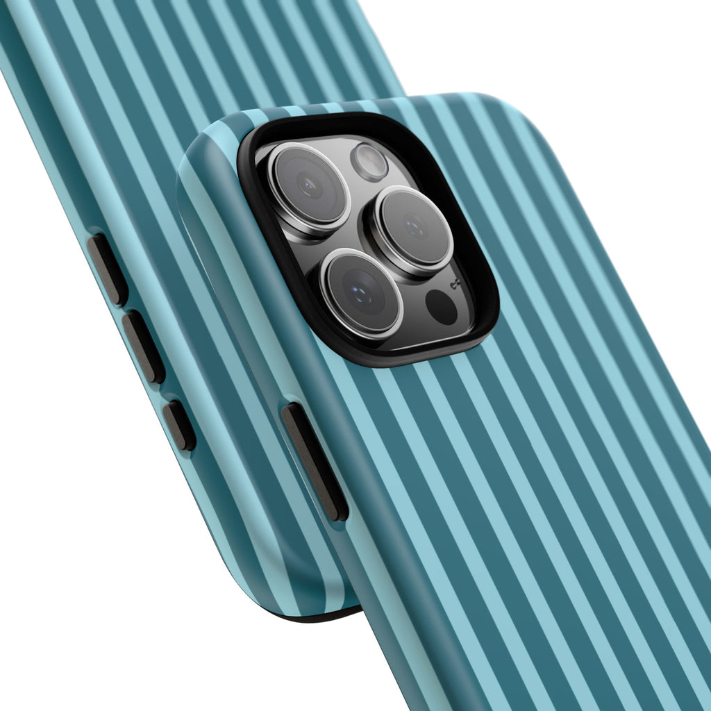 Striped Teal Tough Phone Case