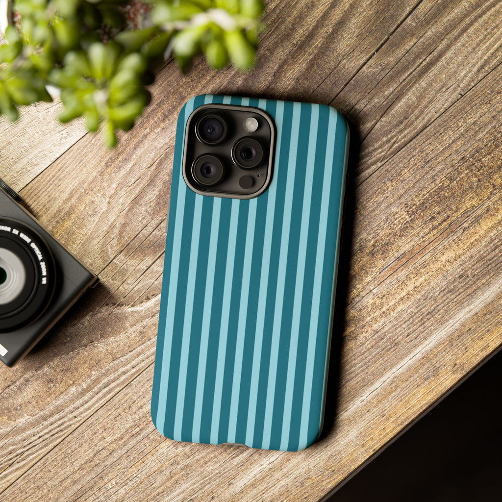 Striped Teal Tough Phone Case