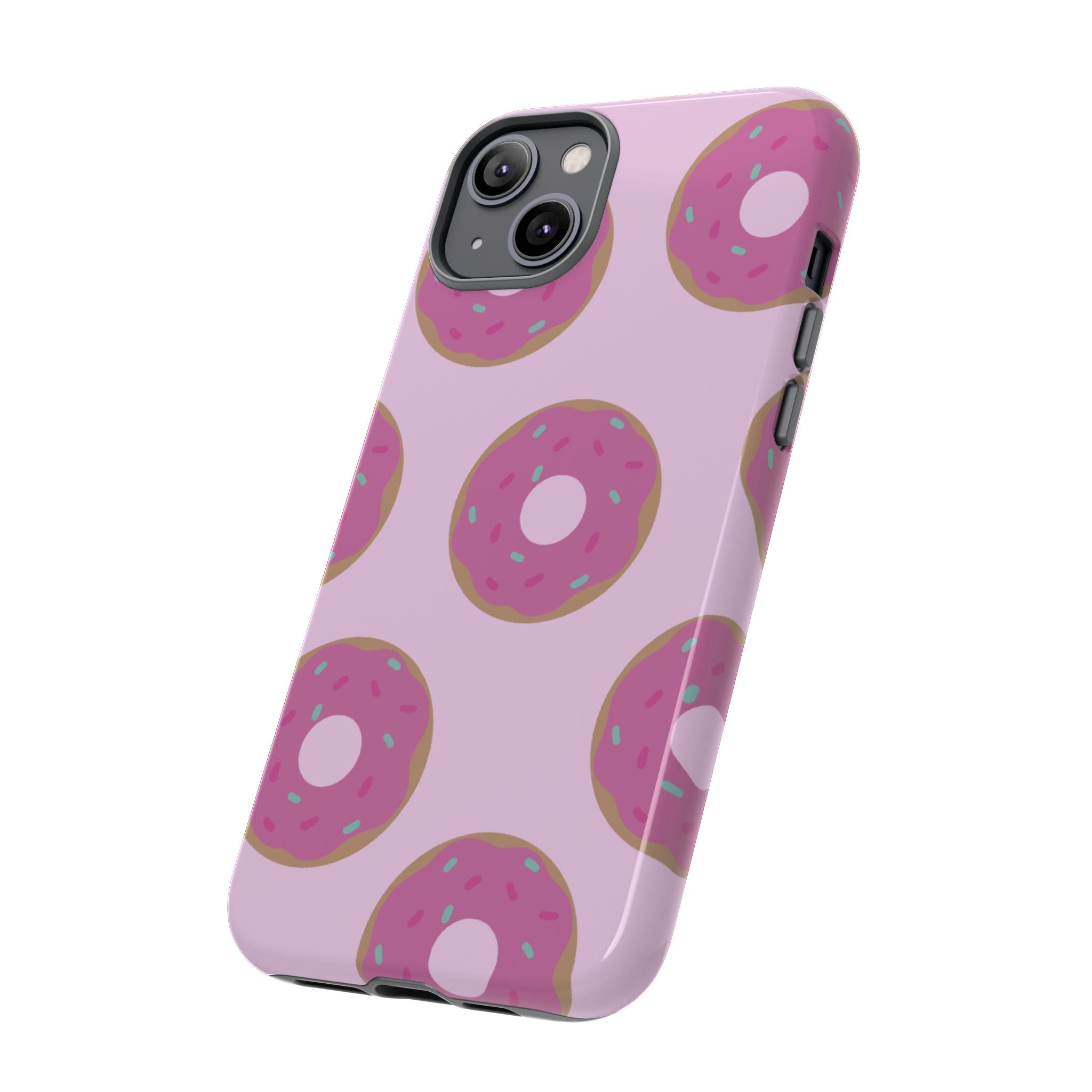 Pink Donut Pattern Tough Phone Case — Cute Sprinkles Protective Cover