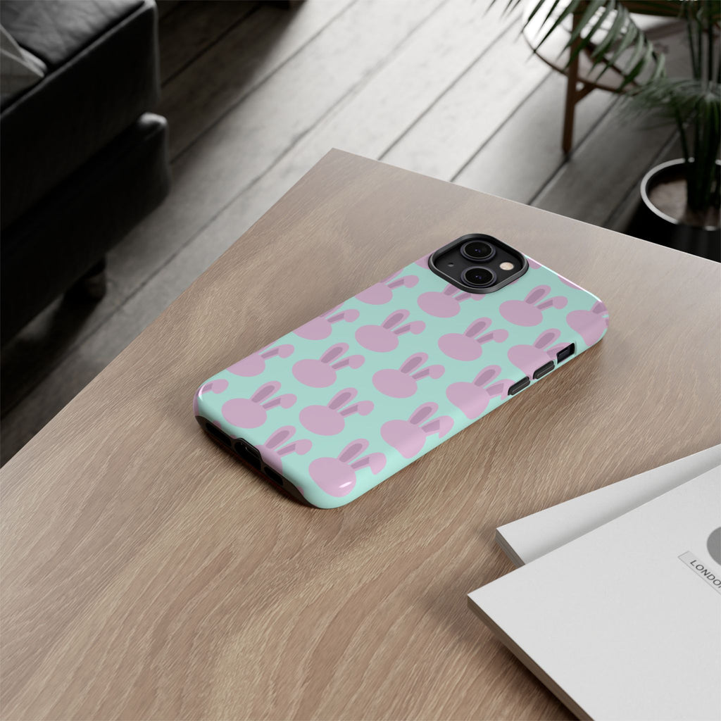 Pastel Bunny Pattern Tough Phone Case — Cute Easter iPhone Cover