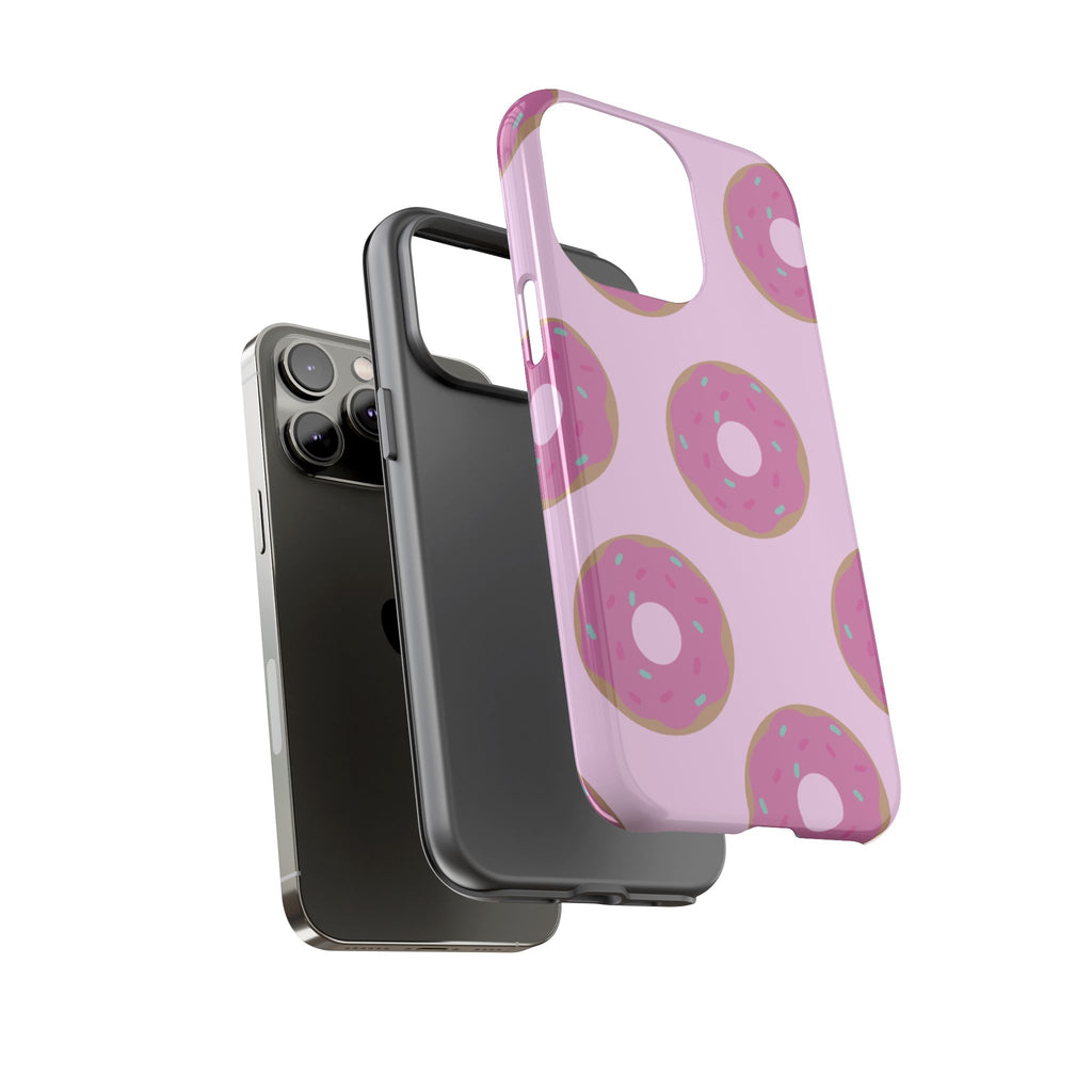 Pink Donut Pattern Tough Phone Case — Cute Sprinkles Protective Cover