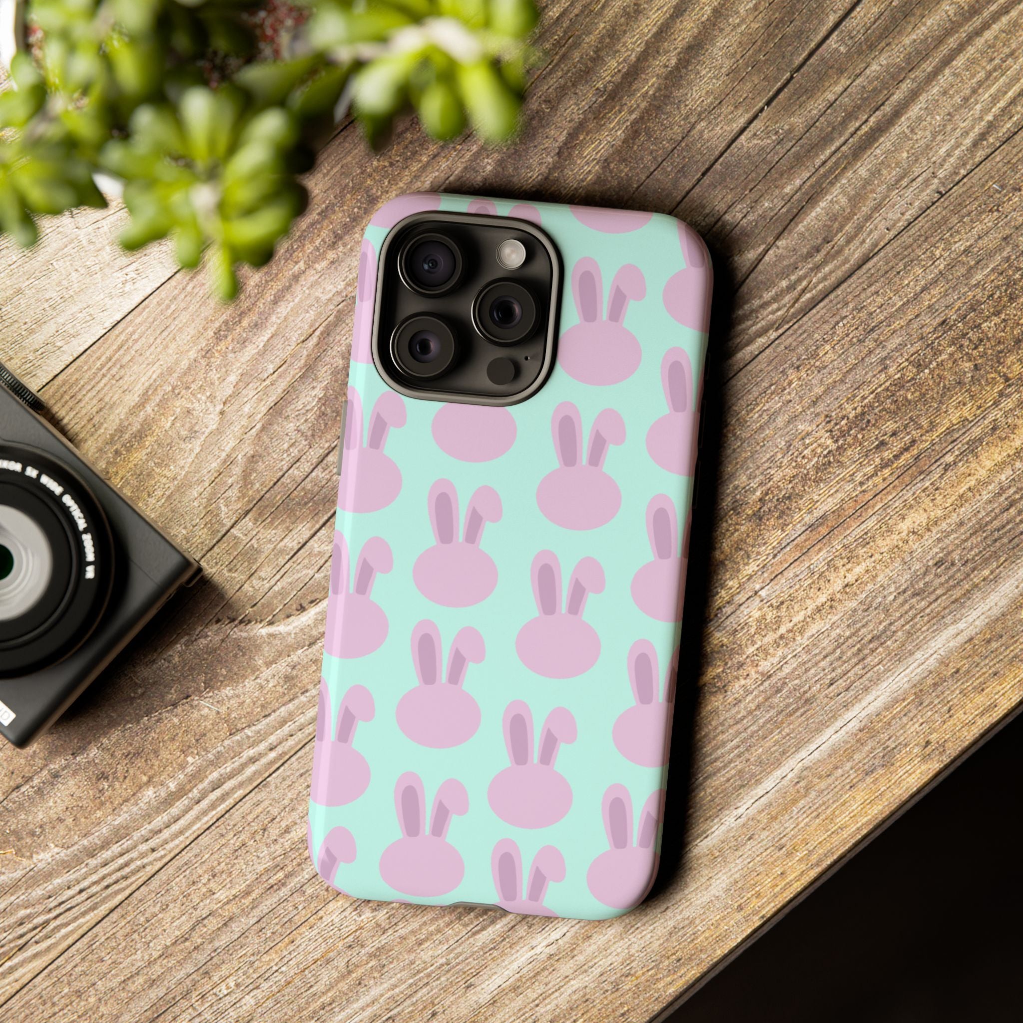 Pastel Bunny Pattern Tough Phone Case — Cute Easter iPhone Cover