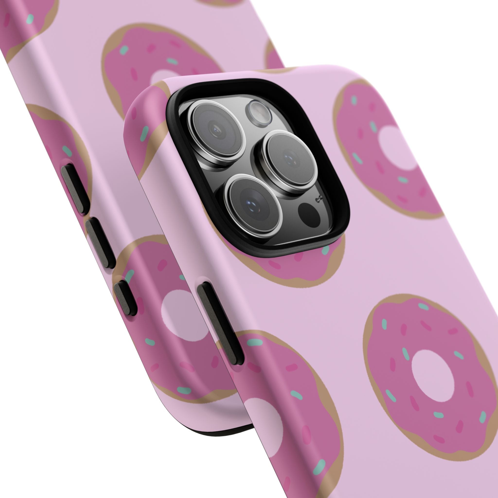 Pink Donut Pattern Tough Phone Case — Cute Sprinkles Protective Cover