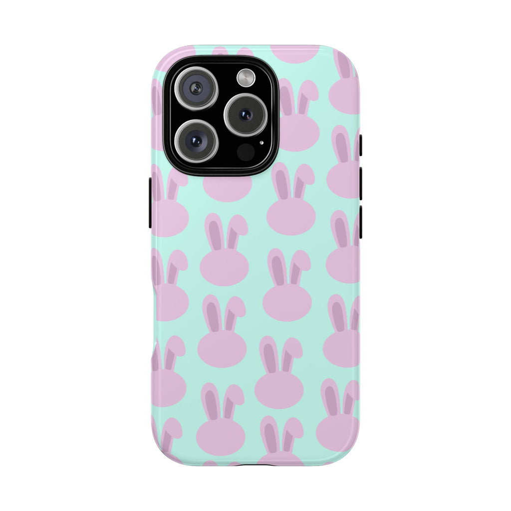 Pastel Bunny Pattern Tough Phone Case — Cute Easter iPhone Cover