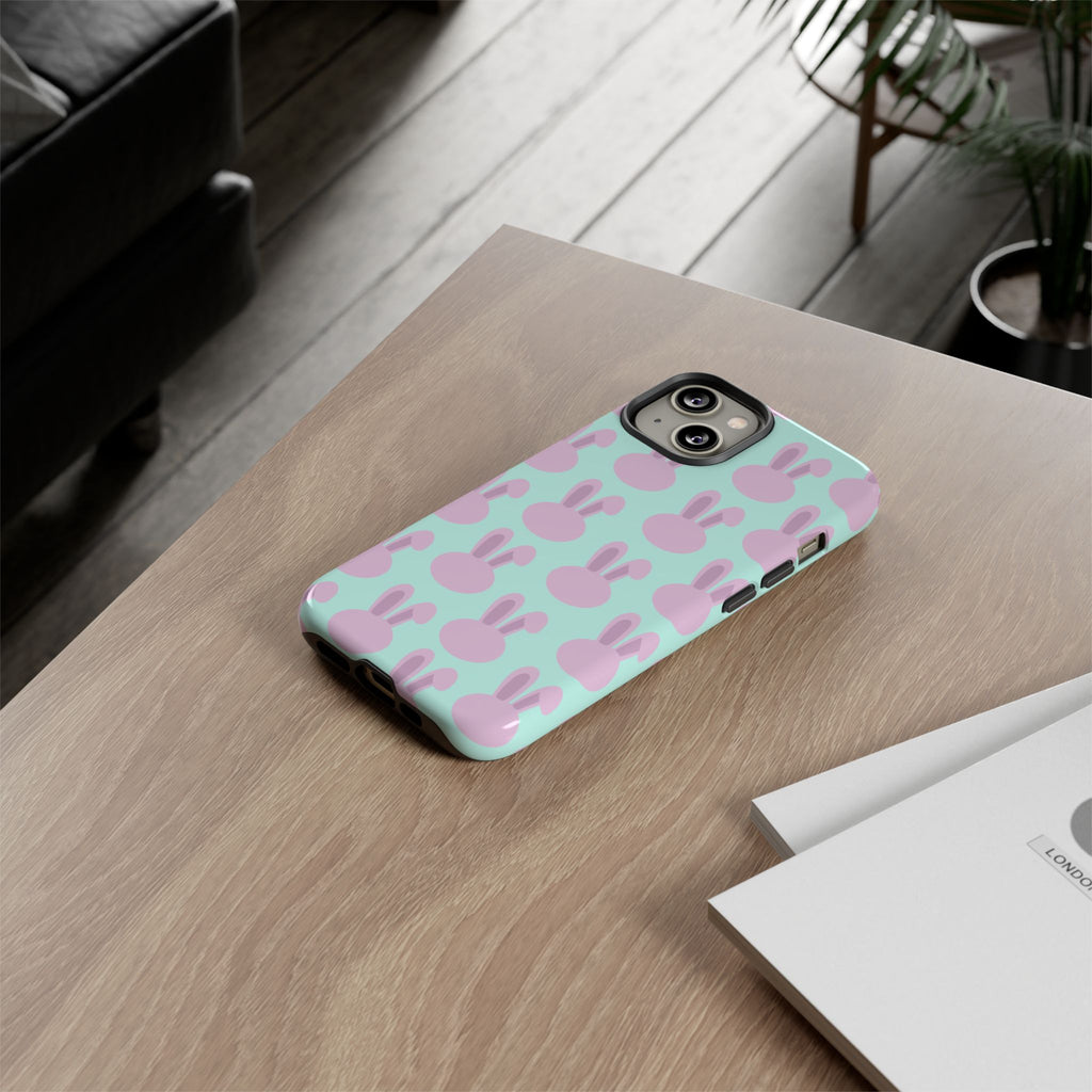 Pastel Bunny Pattern Tough Phone Case — Cute Easter iPhone Cover