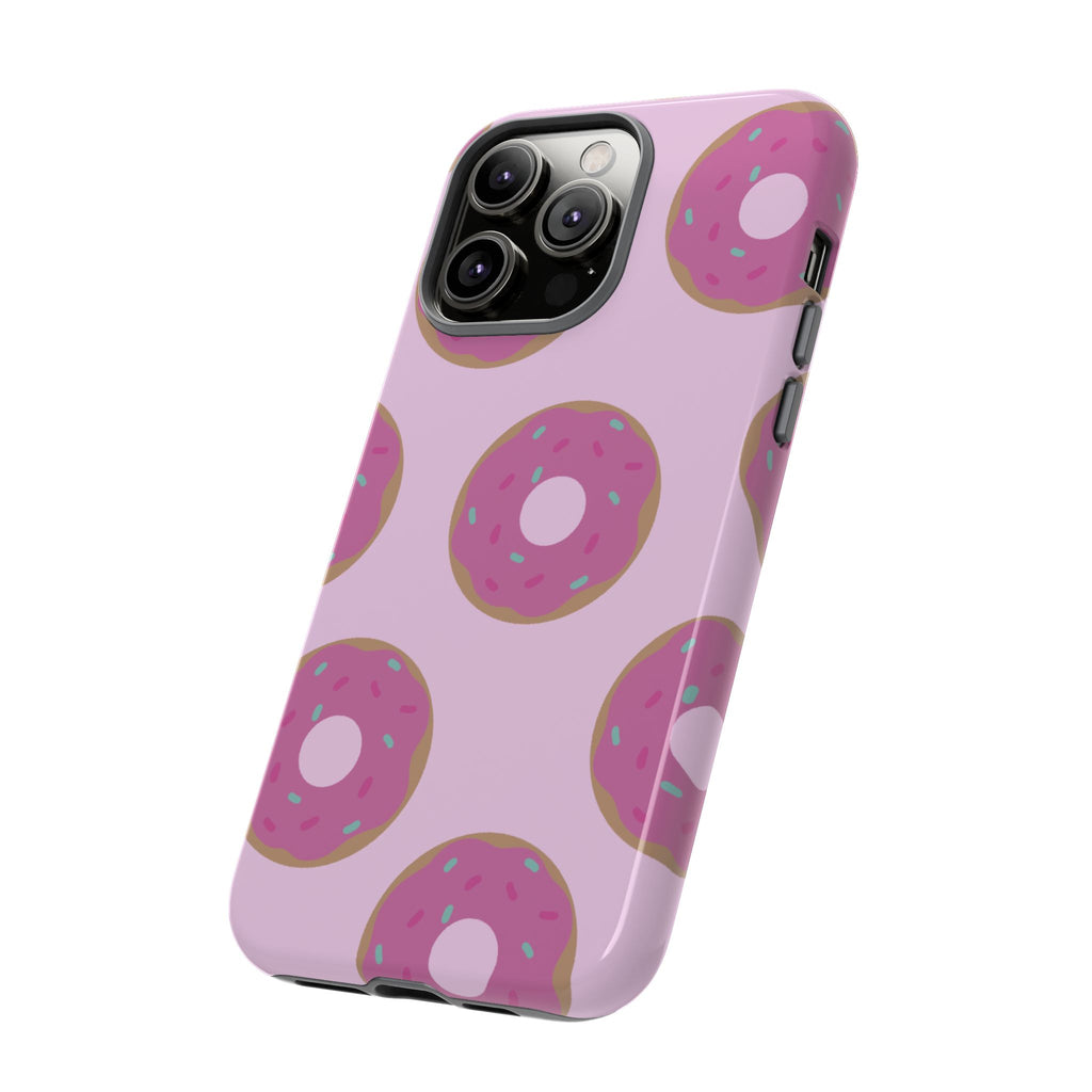 Pink Donut Pattern Tough Phone Case — Cute Sprinkles Protective Cover