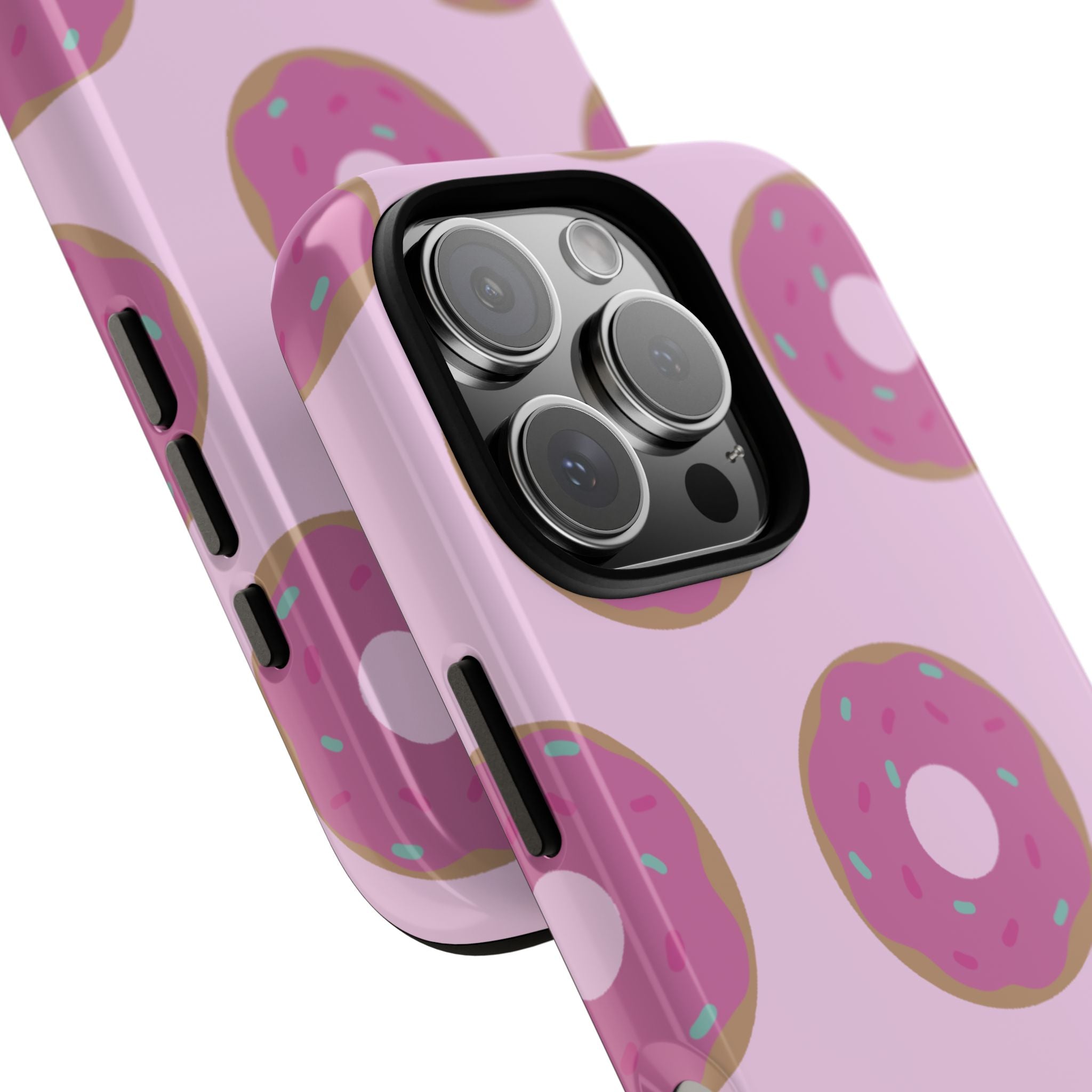 Pink Donut Pattern Tough Phone Case — Cute Sprinkles Protective Cover
