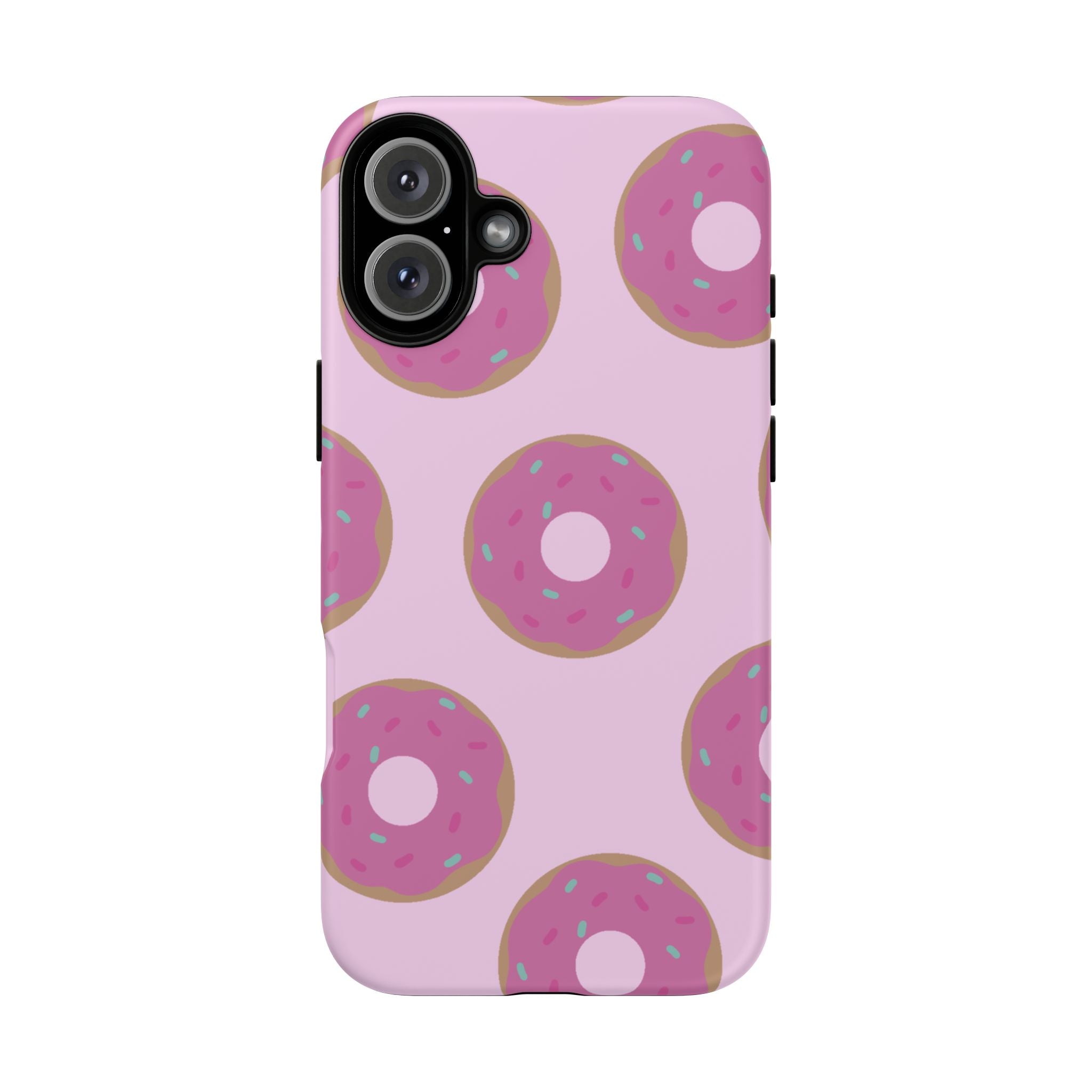 Pink Donut Pattern Tough Phone Case — Cute Sprinkles Protective Cover