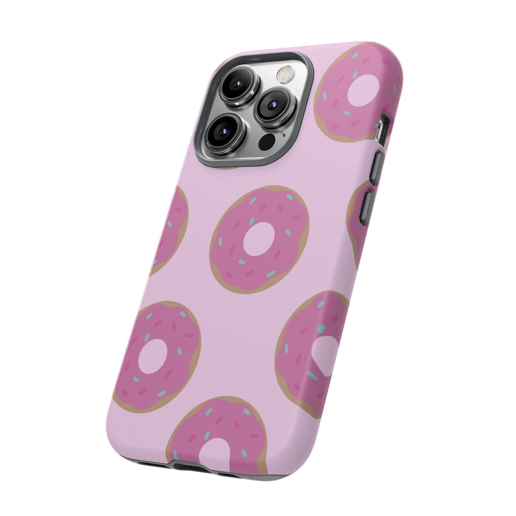 Pink Donut Pattern Tough Phone Case — Cute Sprinkles Protective Cover