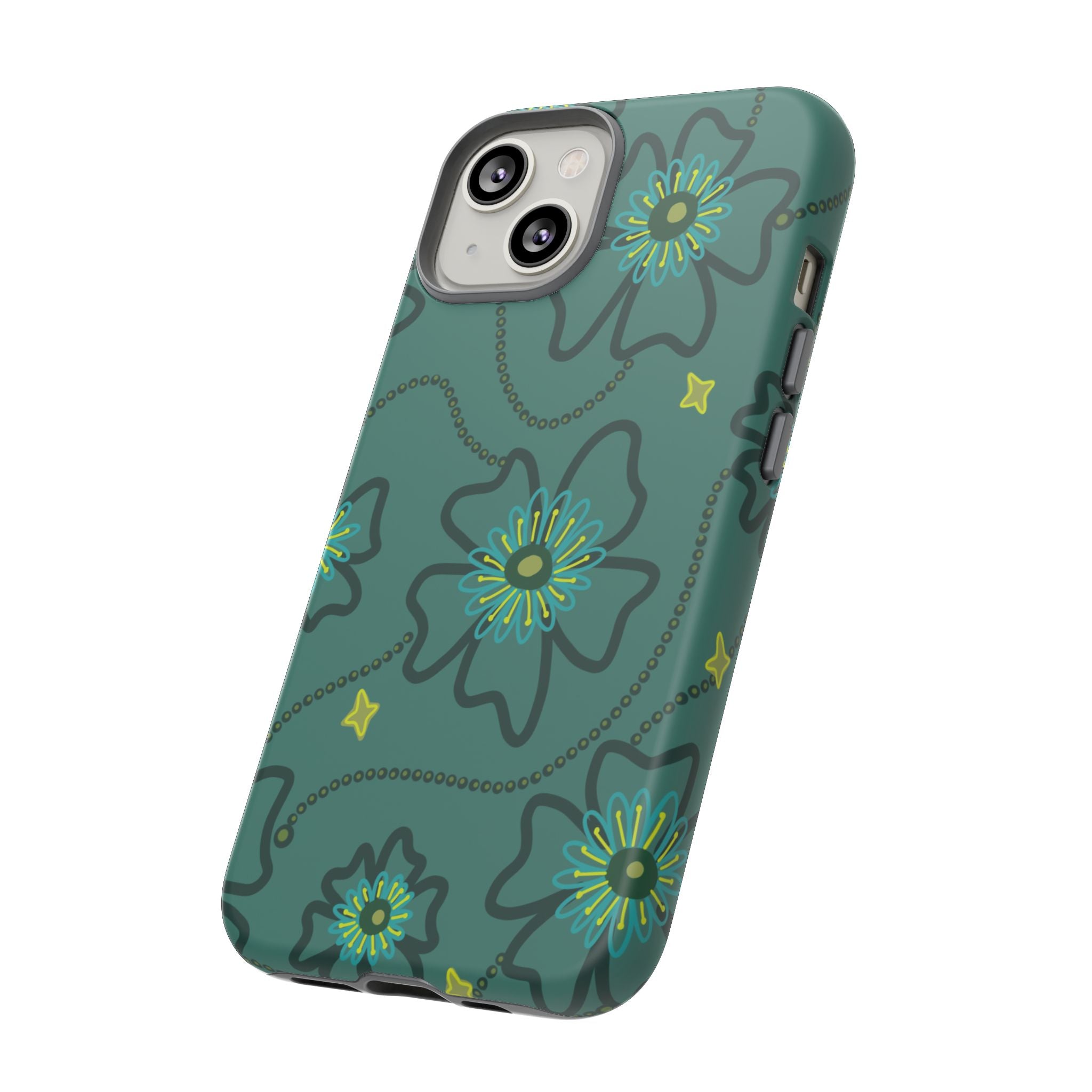 Tough Cases - Teal Floral Protective Phone Case