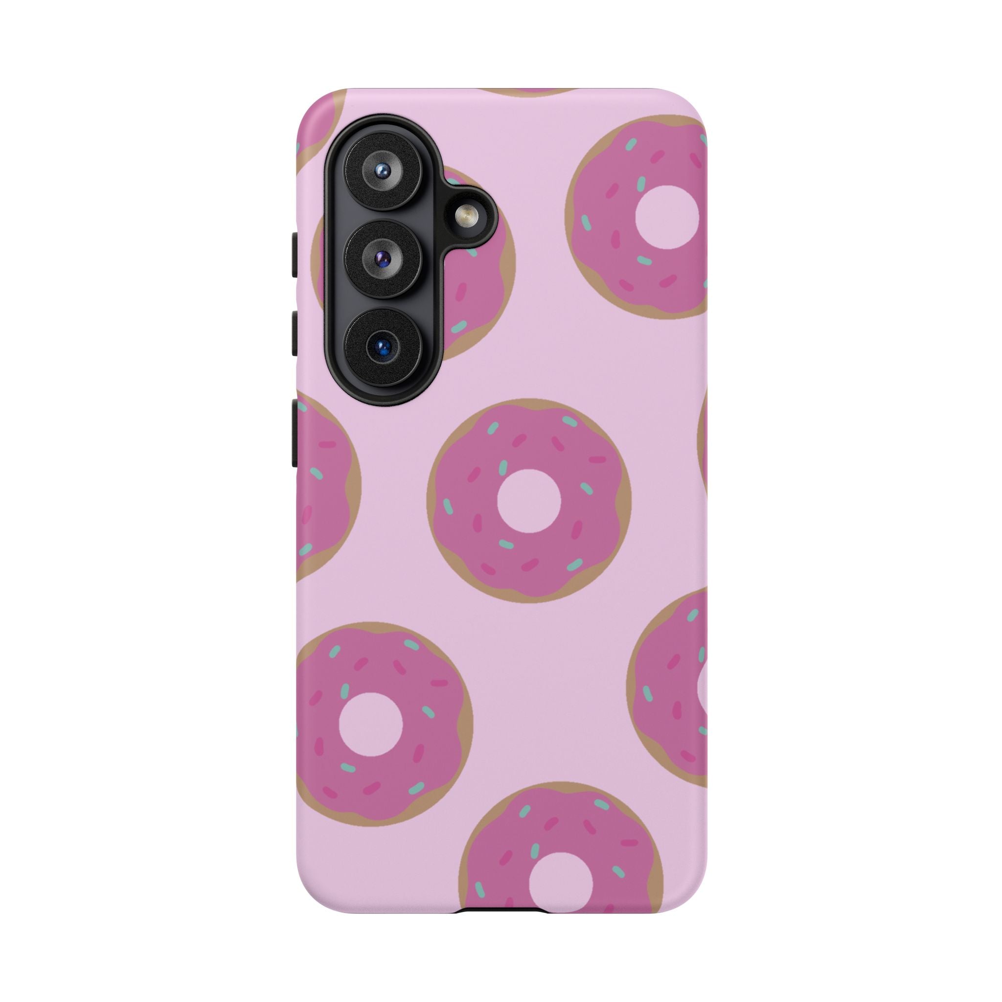 Pink Donut Pattern Tough Phone Case — Cute Sprinkles Protective Cover