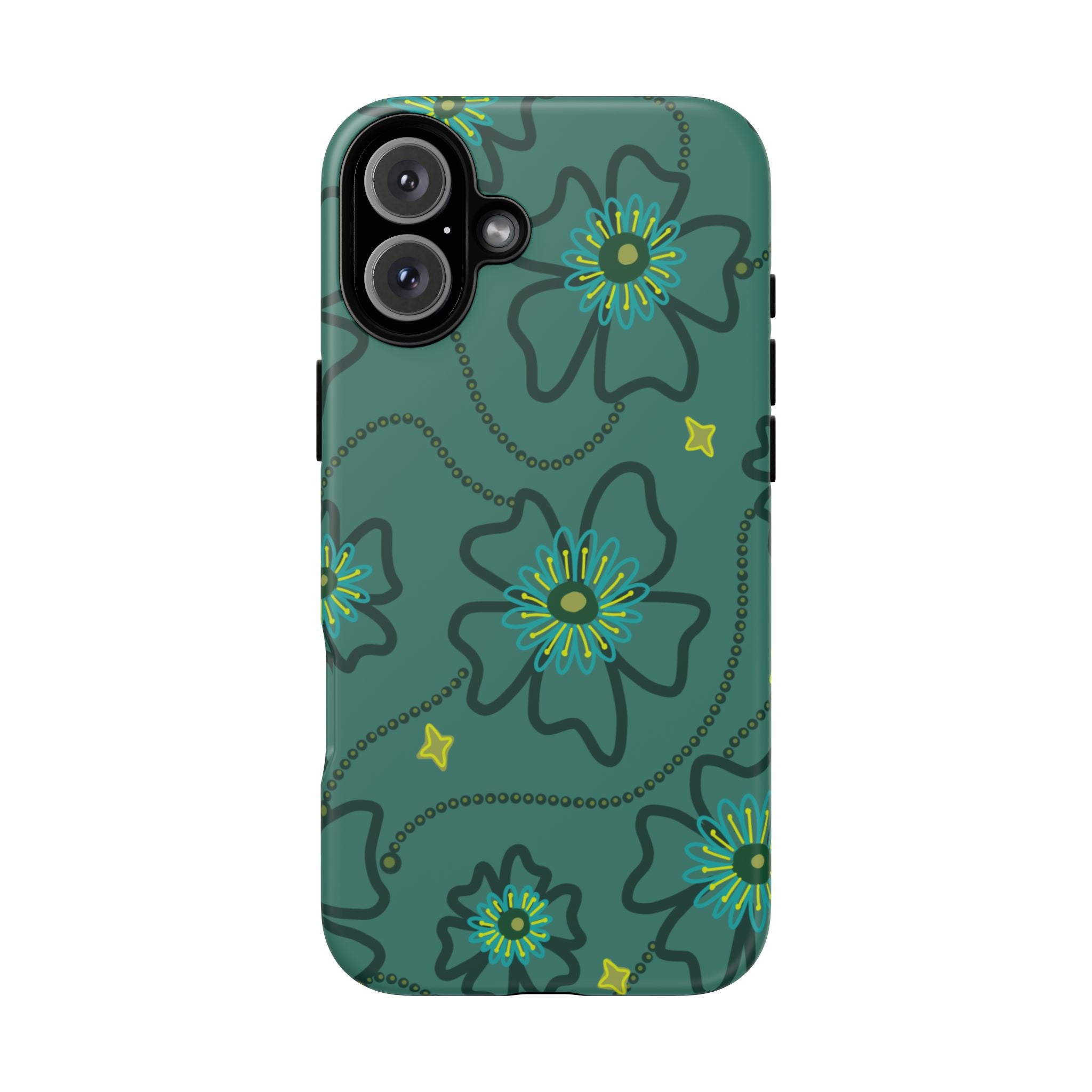 Tough Cases - Teal Floral Protective Phone Case