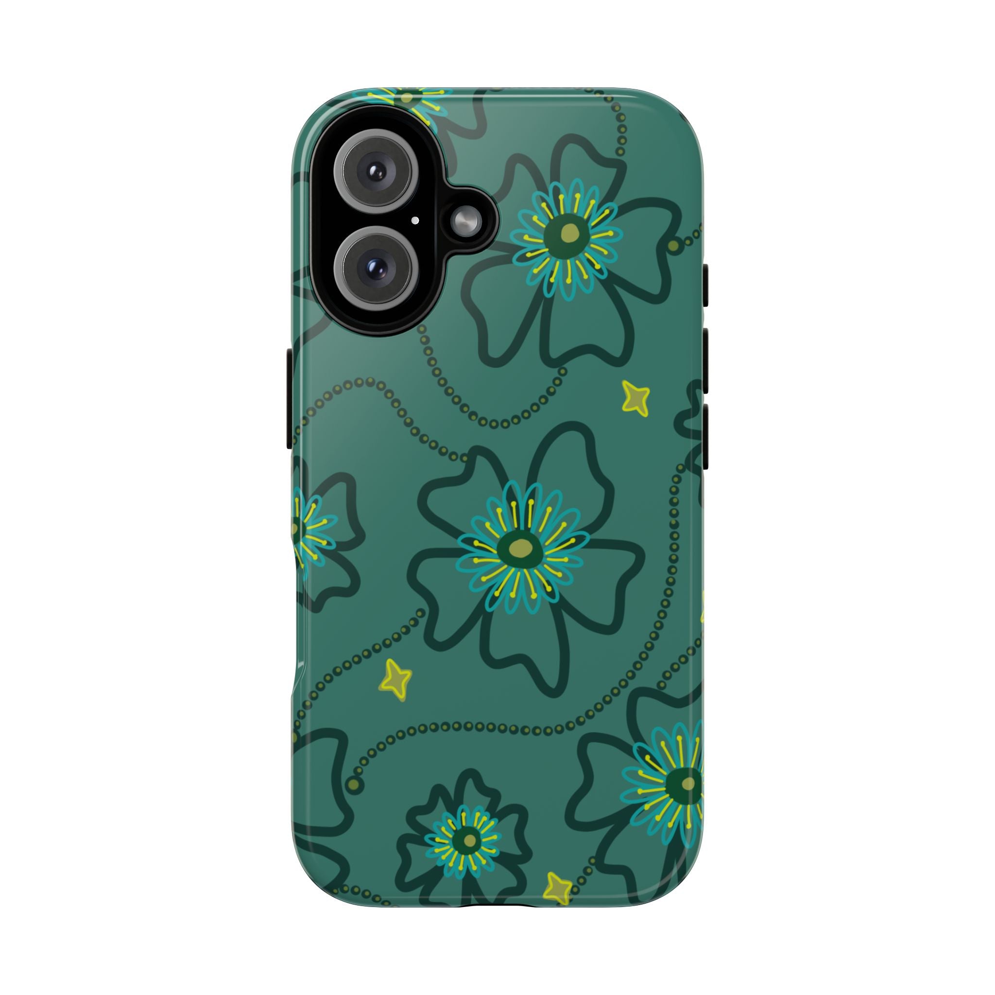 Tough Cases - Teal Floral Protective Phone Case
