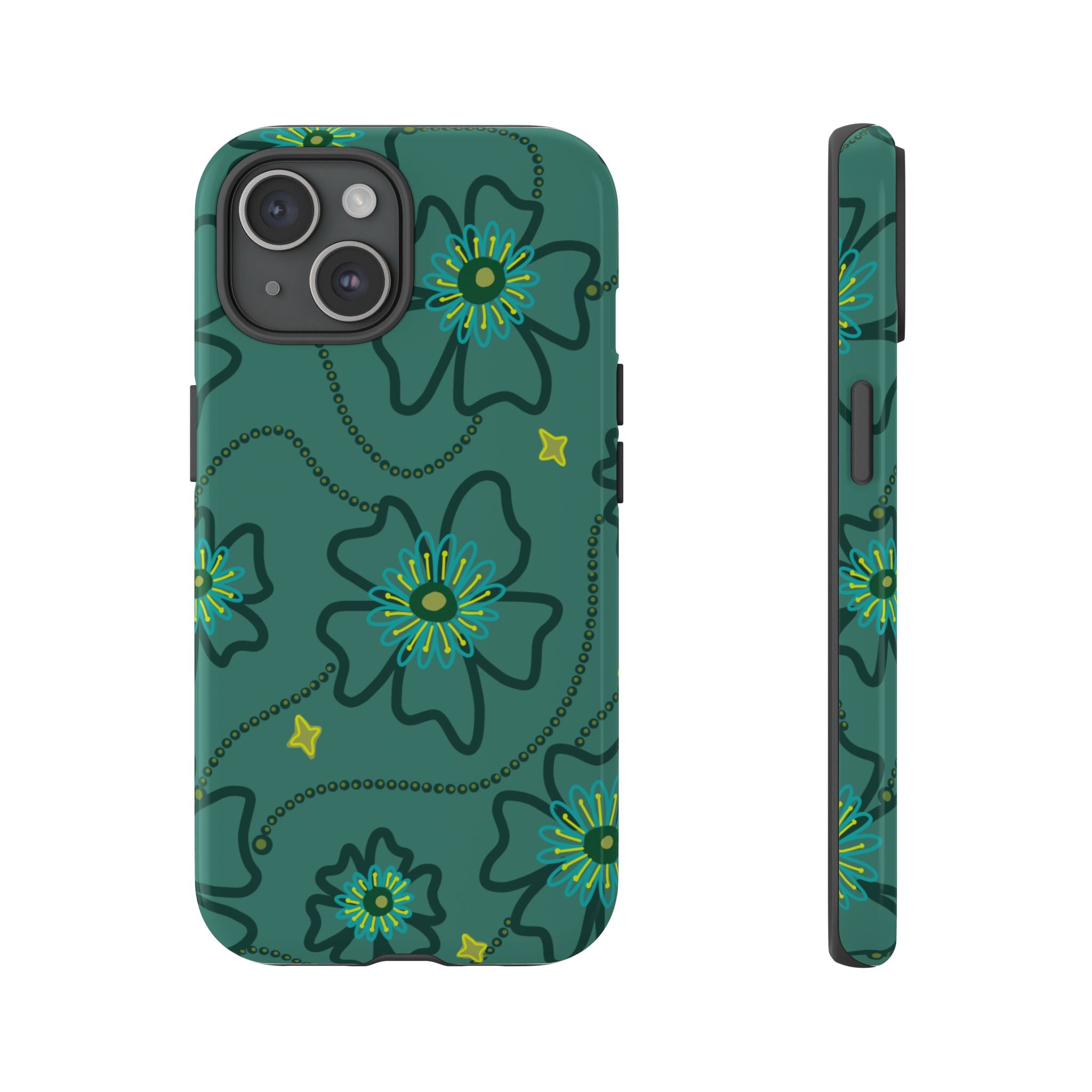 Tough Cases - Teal Floral Protective Phone Case