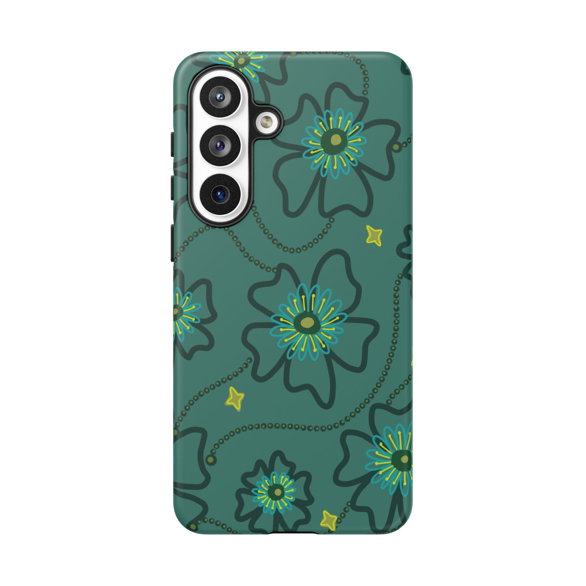 Tough Cases - Teal Floral Protective Phone Case