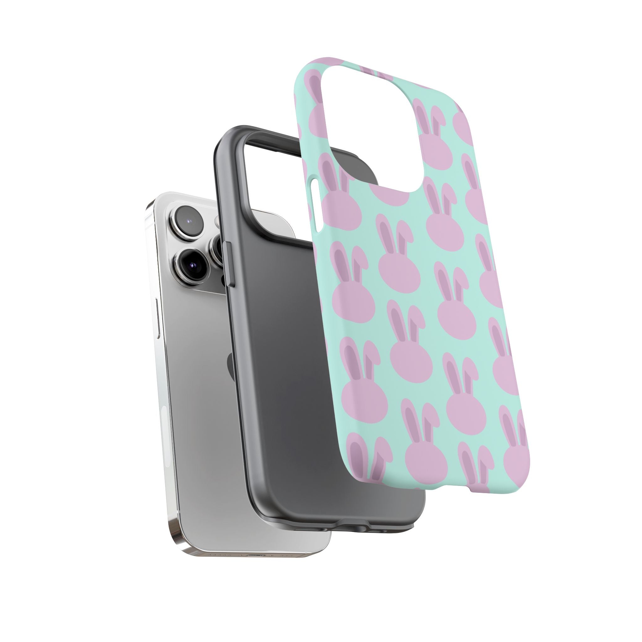 Pastel Bunny Pattern Tough Phone Case — Cute Easter iPhone Cover