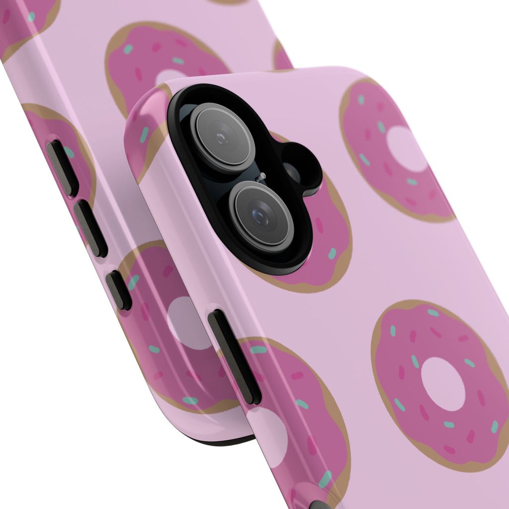 Pink Donut Pattern Tough Phone Case — Cute Sprinkles Protective Cover